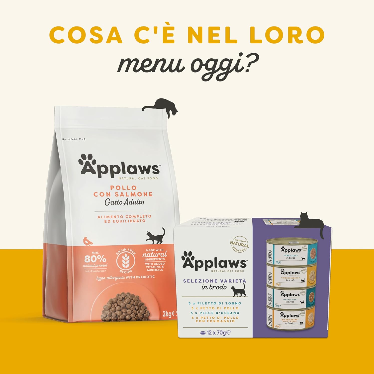 Detalle de Applaws cibo umido 100% naturale per gatti adulti, Petto di Pollo con Gambero in Brodo – 24 lattine da 70 g