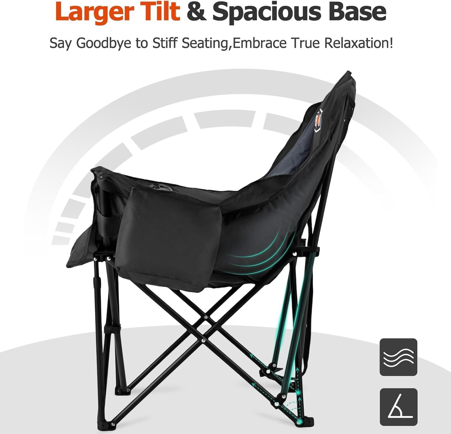 Detalle de Overmont Großes klappbares Campingsofa mit Polsterung – Belastbarkeit bis 204 kg
