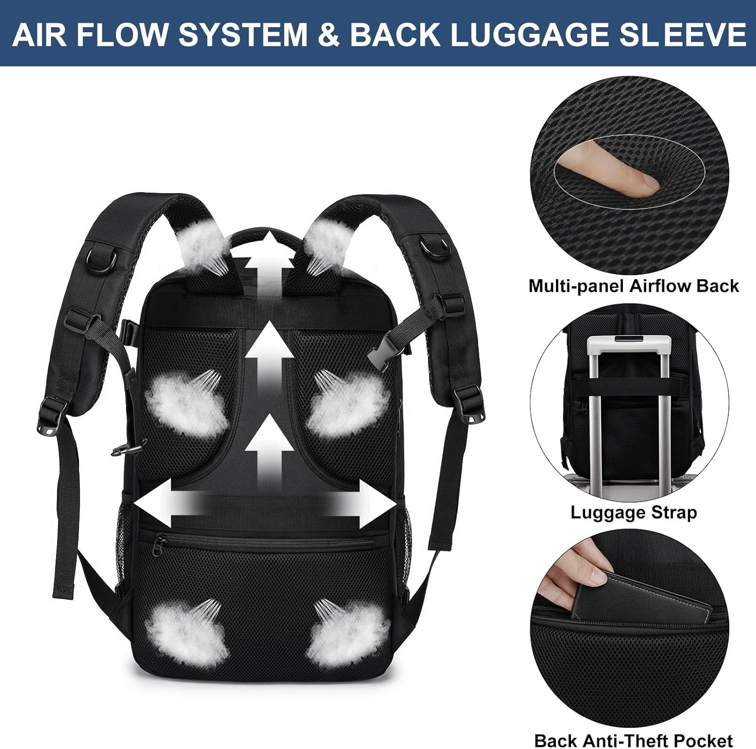Thumbnail 6 de LIGSAN Handgepäck-Rucksack 30L für EasyJet 45x36x20 cm – Unter dem Sitz, 15,6 Zoll Laptopfach, wasserabweisend