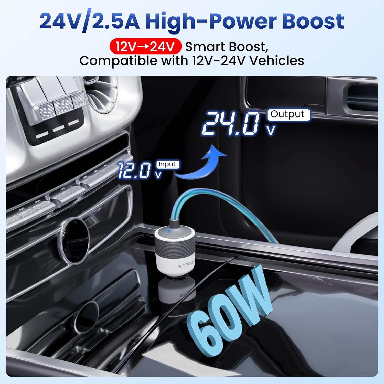 Thumbnail 1 de STARGEAR Starlink Mini 60W 12V–24V Car Adapter 🔌