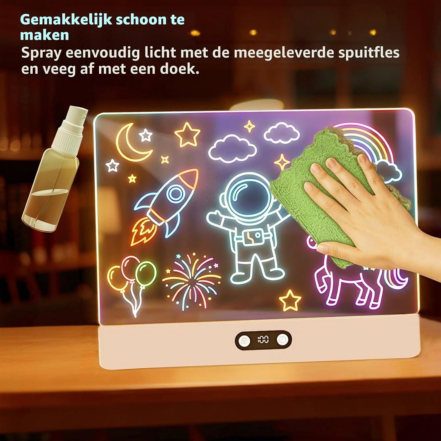 Thumbnail 6 de Anmossi JSK-X08 LED-tekenbord voor kinderen, 35 x 26 cm, 8 kleuren
