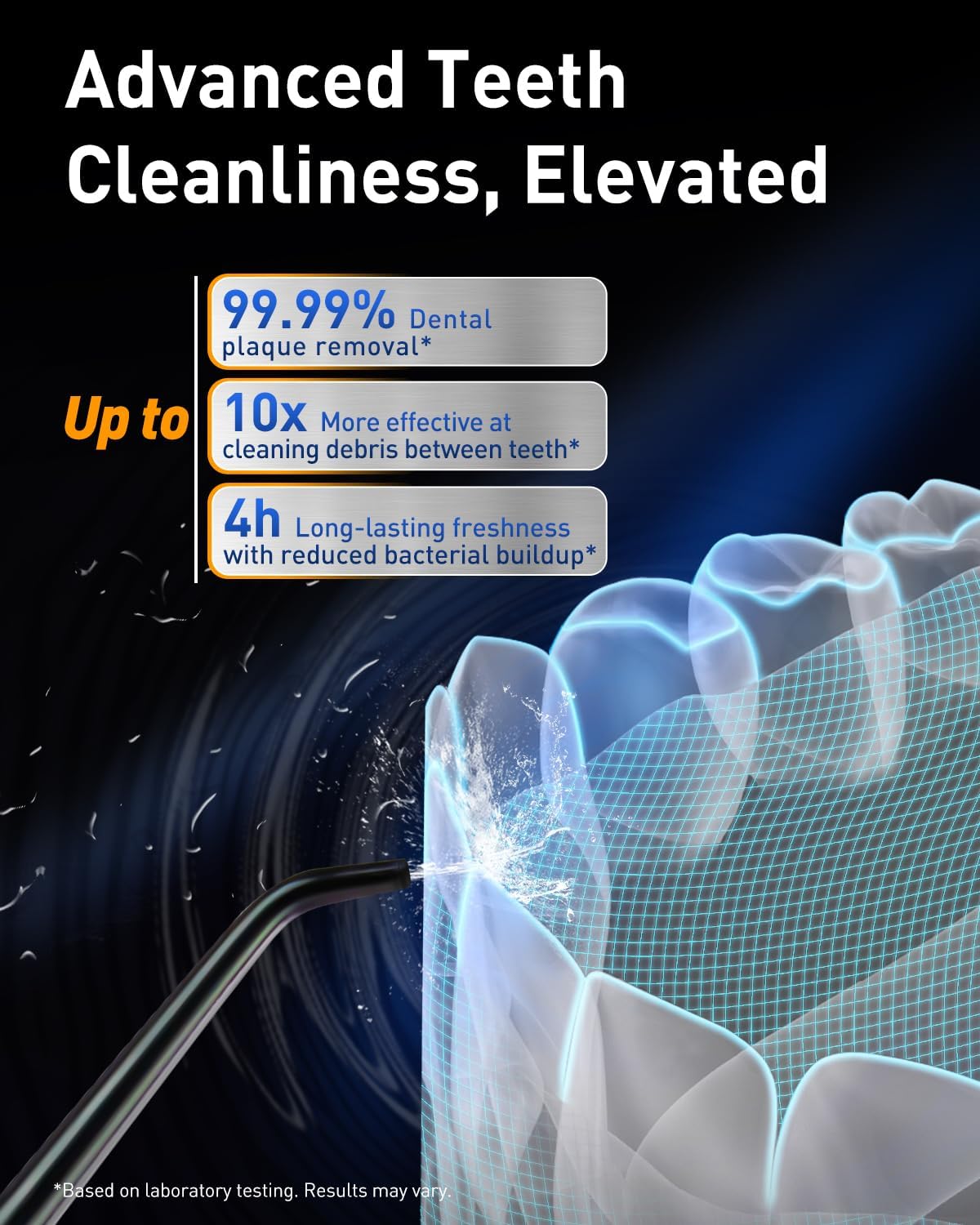 Detalle 2 de MySmile LP221 Cordless Water Flosser with UVC Sanitizer & OLED Display