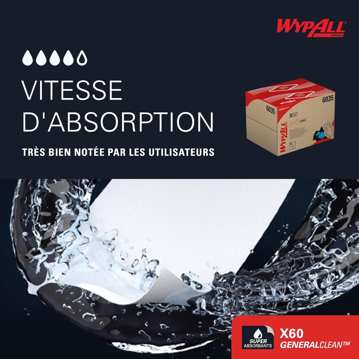 Thumbnail 4 de WypAll X60 lingettes 200 réutilisables