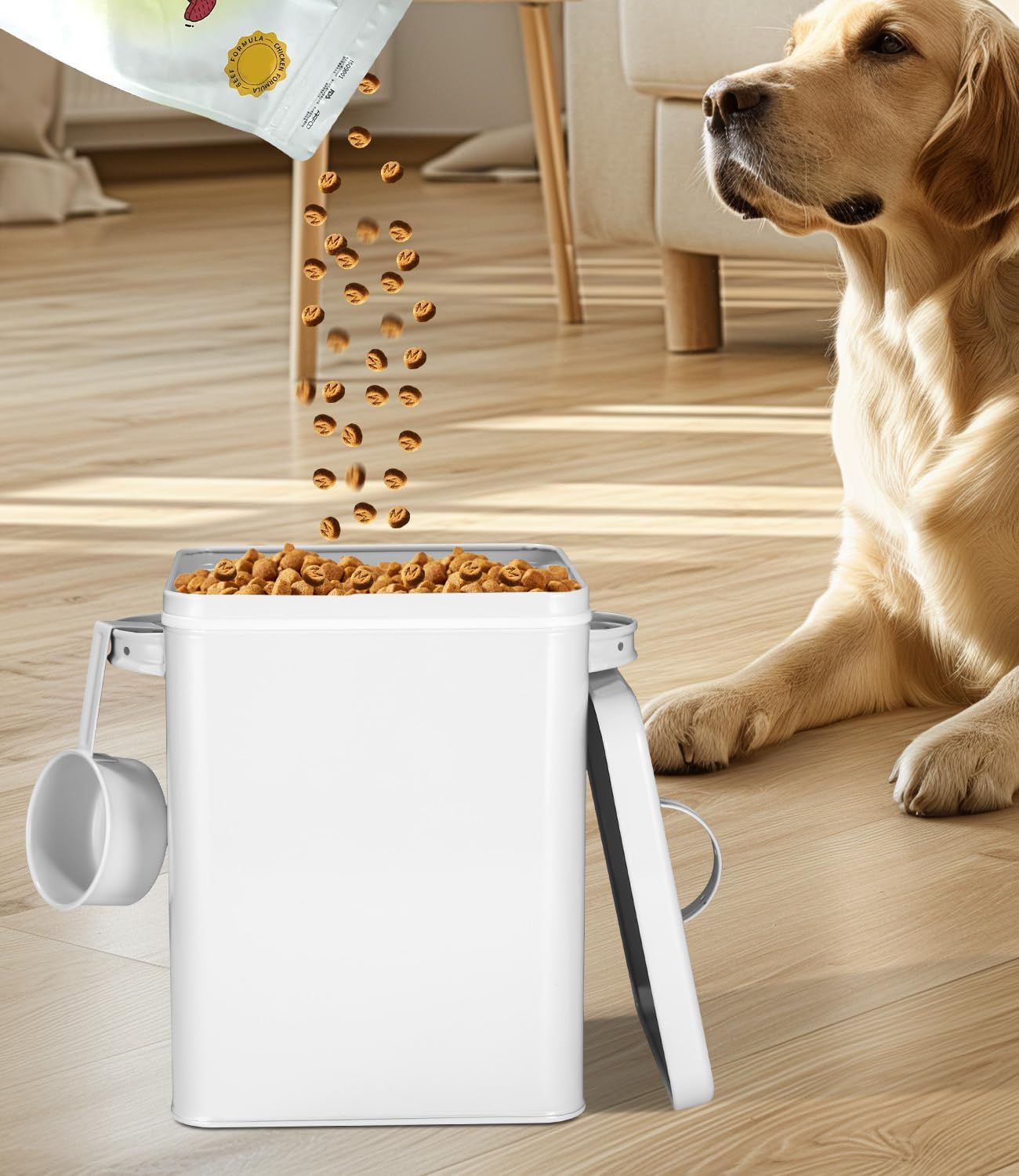 Detalle 1 de Azyvum Boite Croquette Chat metalen opbergdoos van 6,5 liter met maatlepel