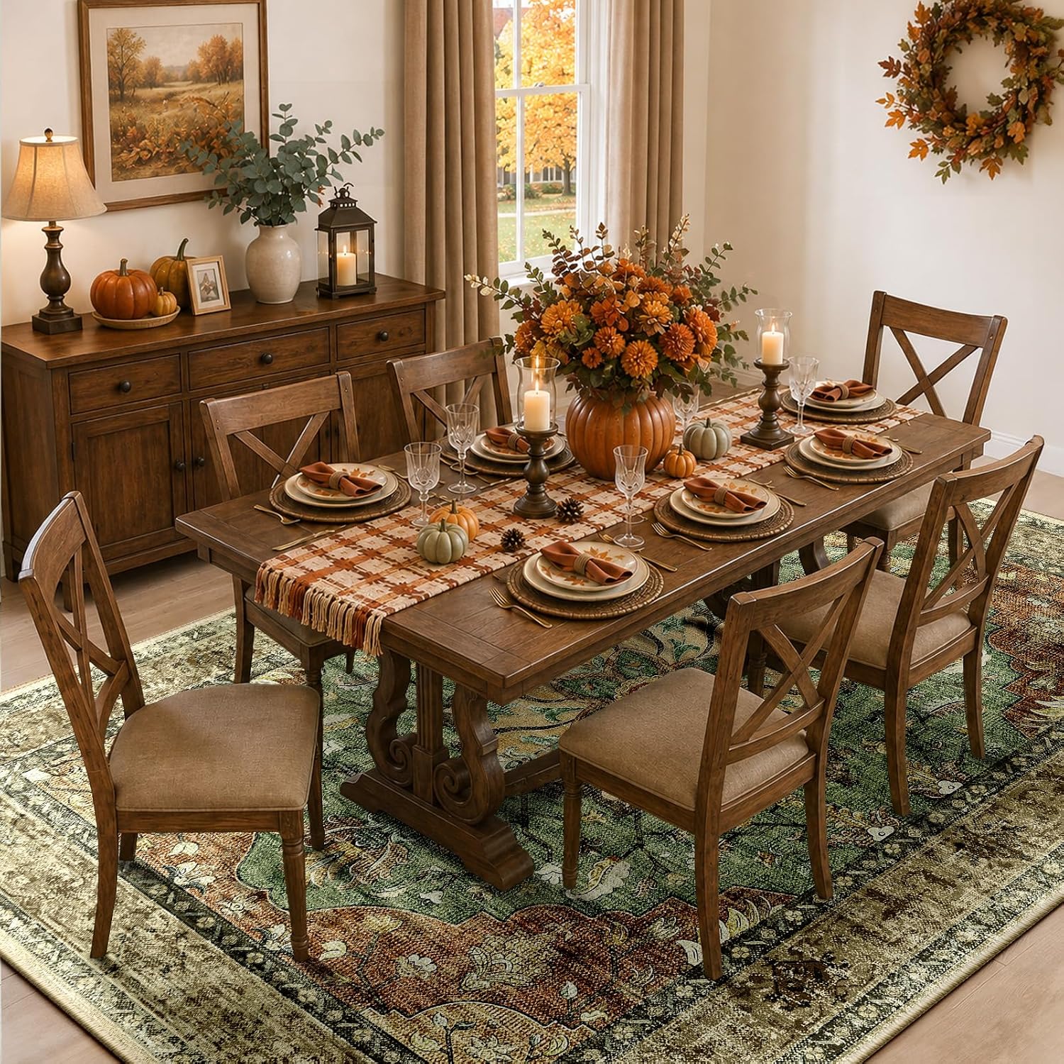 Thumbnail 2 de RELEANY RELEANY 5 x 7 floral rug