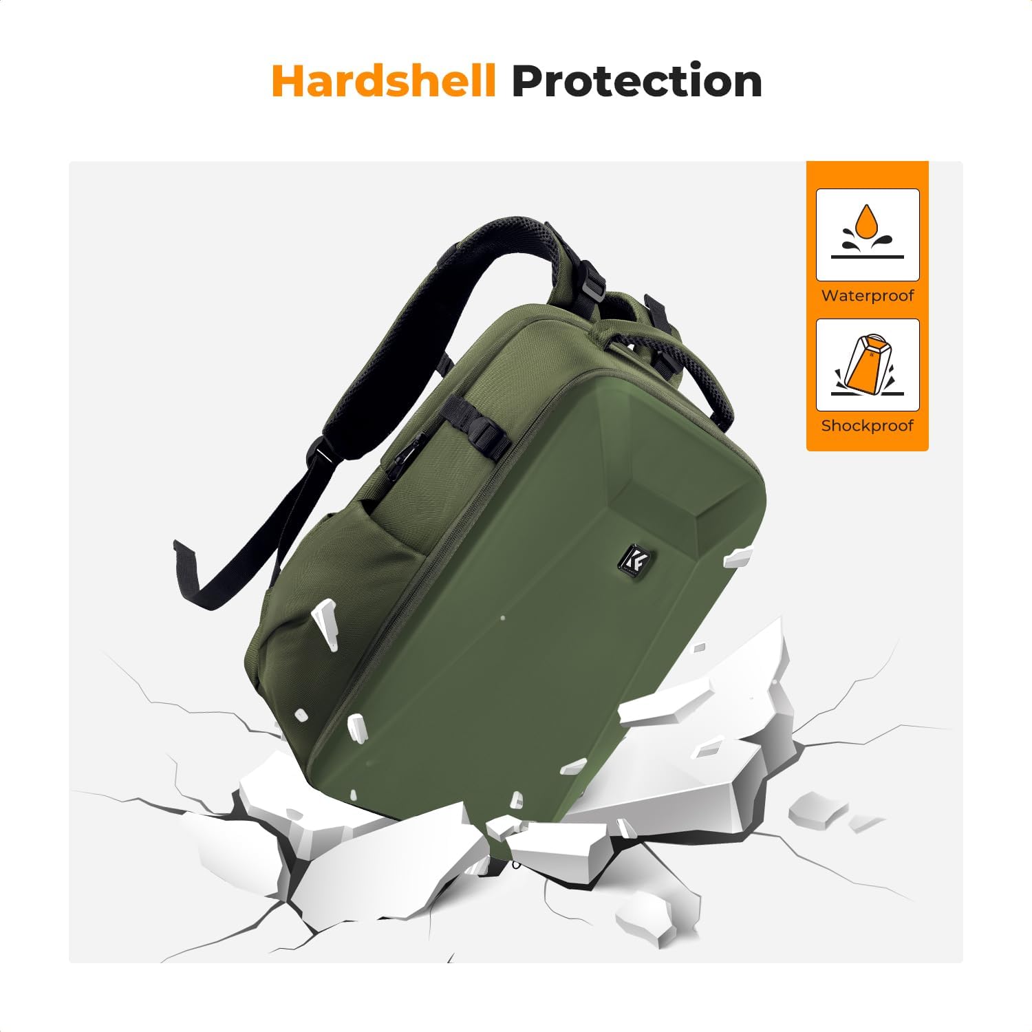 Thumbnail 4 de K&F CONCEPT Kamerarucksack Hartschale 22L mit Laptopfach bis 15,6 Zoll – Schutz für Kamera, Zubehör und Drohnen