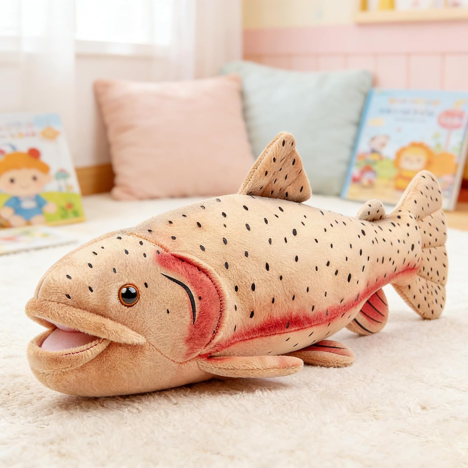Thumbnail 2 de RLOMUTE Rainbow Trout Plush Toy 16.5 Inch