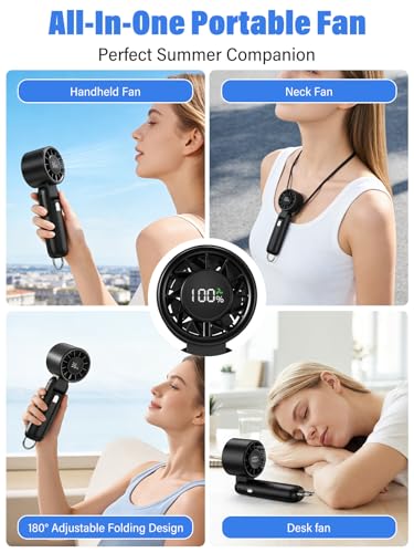 Detalle de Fcsih Handheld Fan: 100-Speed Portable 4-in-1 Personal Fan