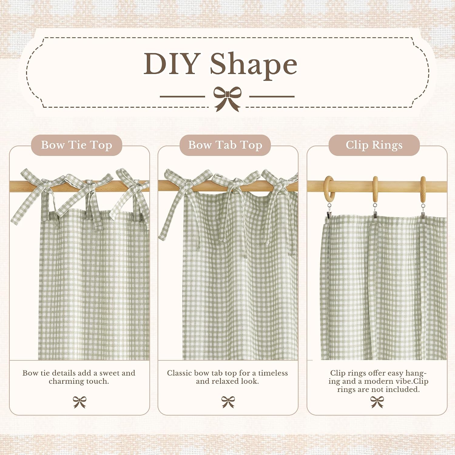 Detalle 2 de NICETOWN Oven Skirt Curtain Linen