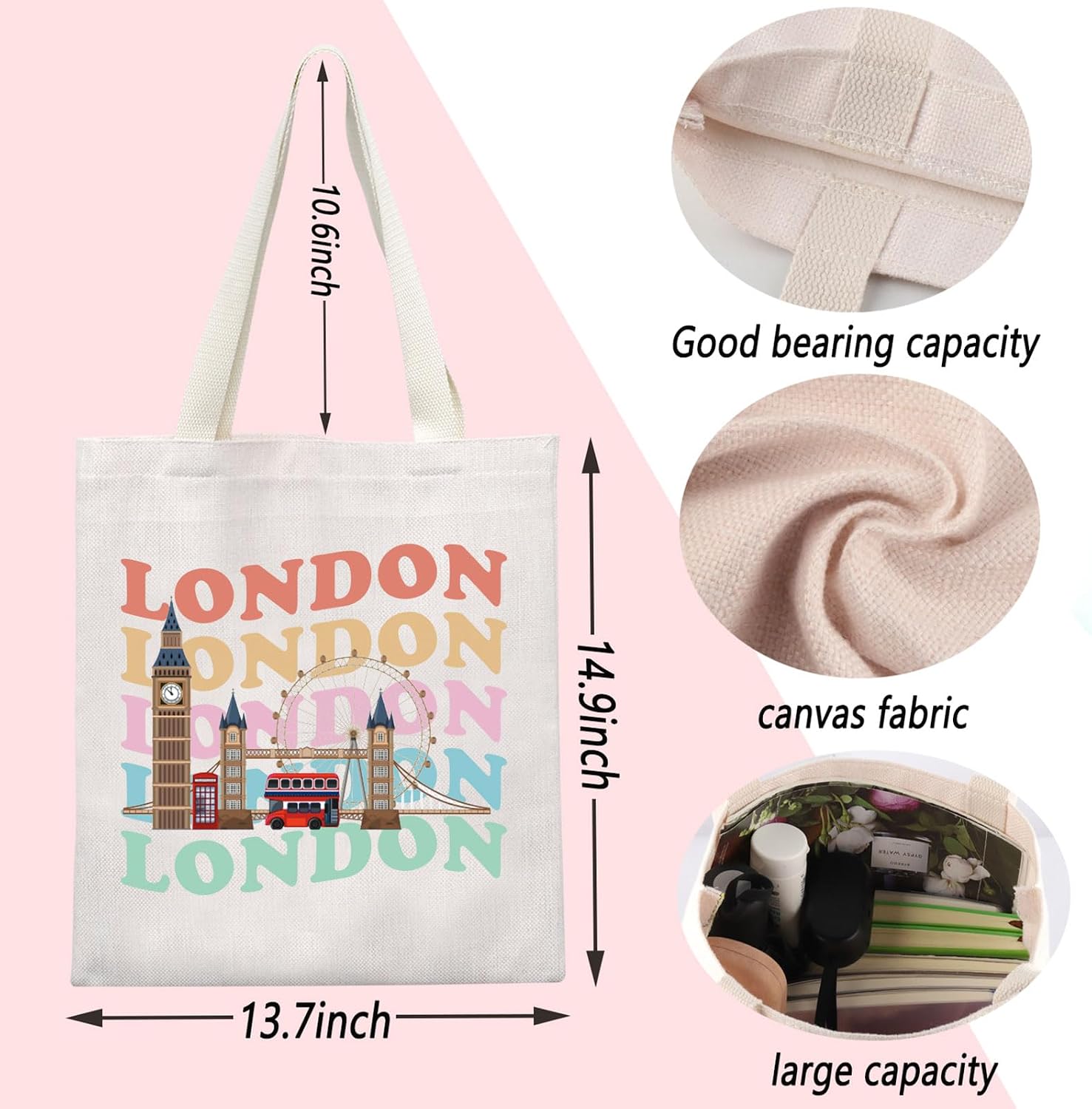 Thumbnail 1 de TSOTMO London travel tote bag 37 cm