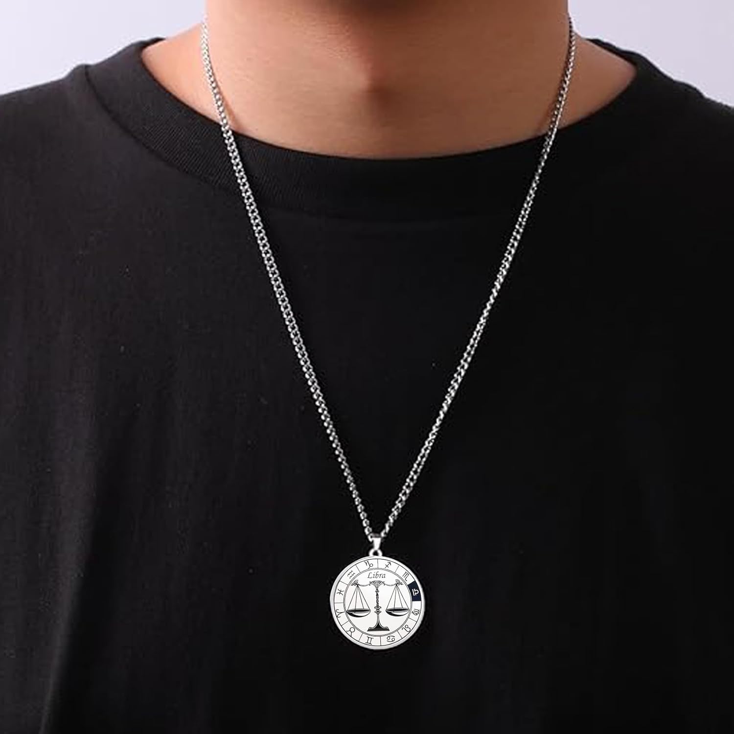 Thumbnail 5 de Sternzeichen-Schmuck-Set für Herren von Caimeytie: Halskette aus Edelstahl + Armband mit Perlen