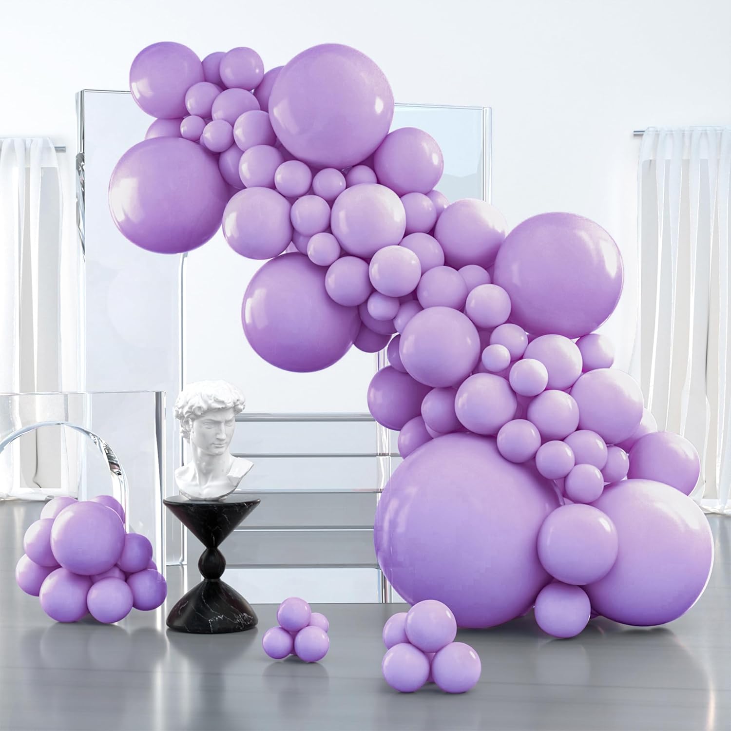 Detalle de PartyWoo Lavender Balloons 127 pcs ๐