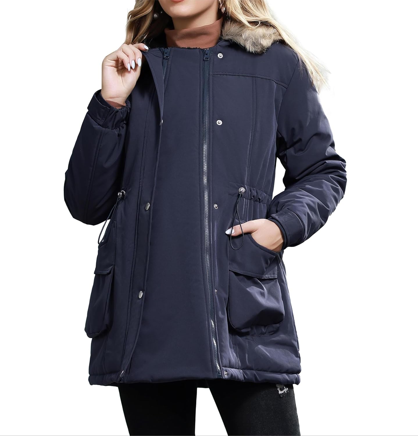 Thumbnail 3 de Maacie Women’s Maternity Winter Parka with Fur Hood, Waterproof & Windproof Warm Padded Coat