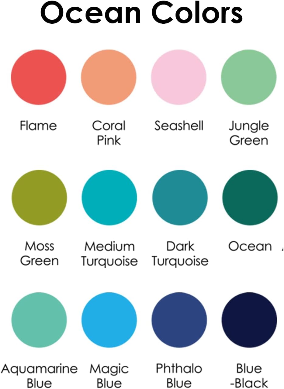 Thumbnail 5 de Grabie 12 Colours Acrylic Gel Pens & Colouring Book (Ocean Colours) – Medium Point Set