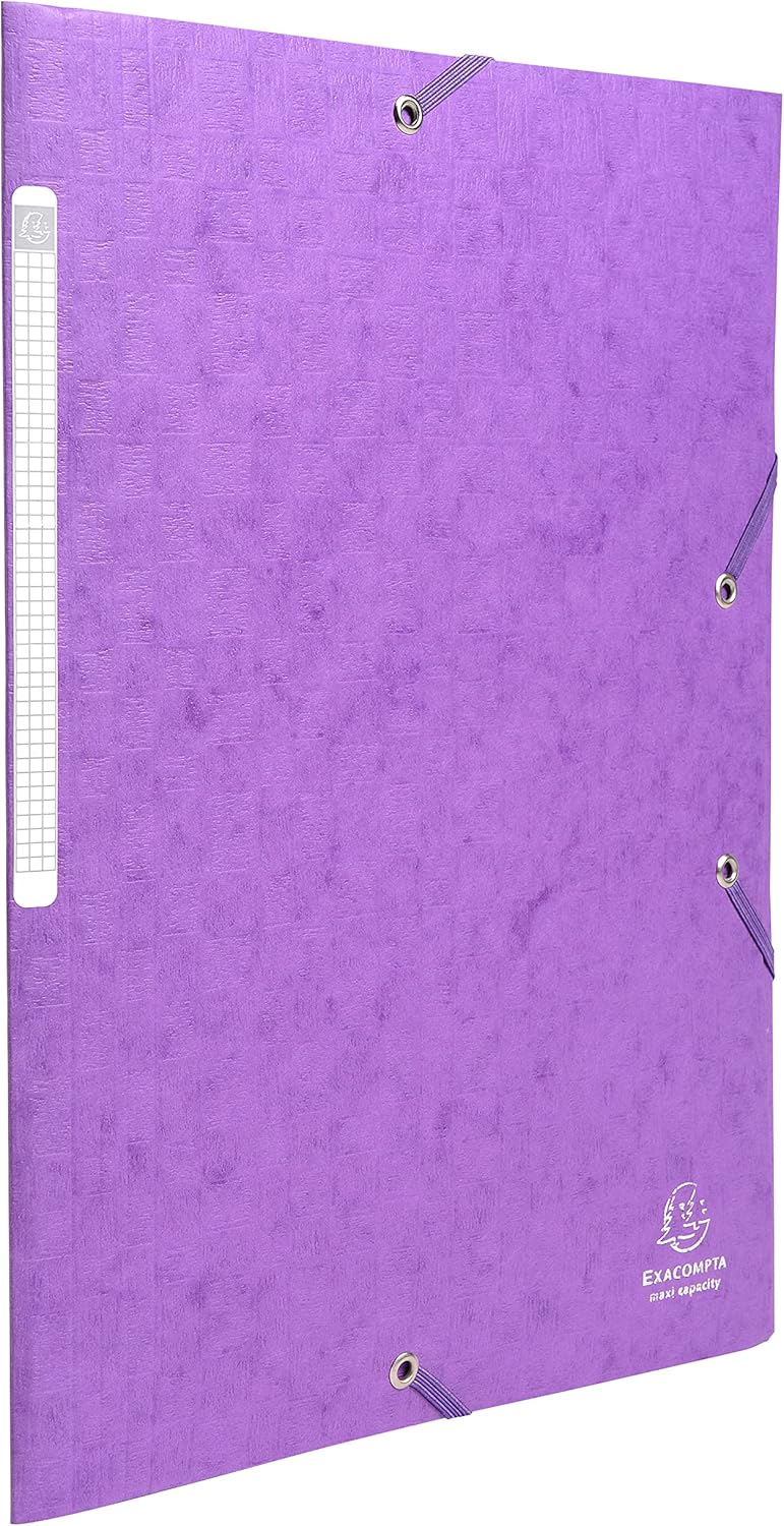 Thumbnail 1 de Exacompta 55757E – Paquet de 10 chemises à élastiques Scotten, 3 rabats Maxi Capacity (violet) pour documents A4
