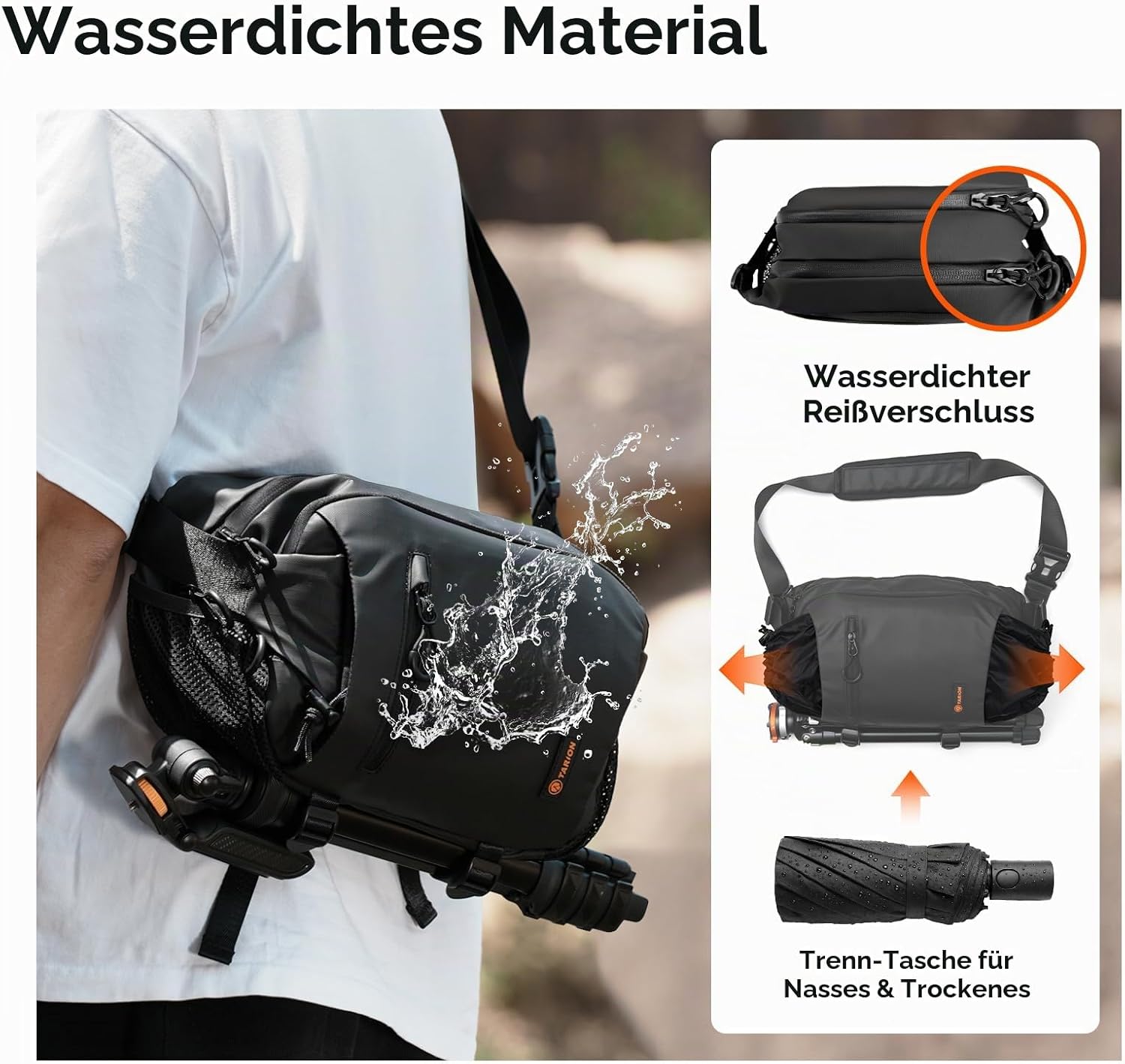 Detalle 2 de TARION Kameratasche DSLR Messenger Bag – Kleine 2-in-1 Crossbody mit 5L Fassungsvermögen