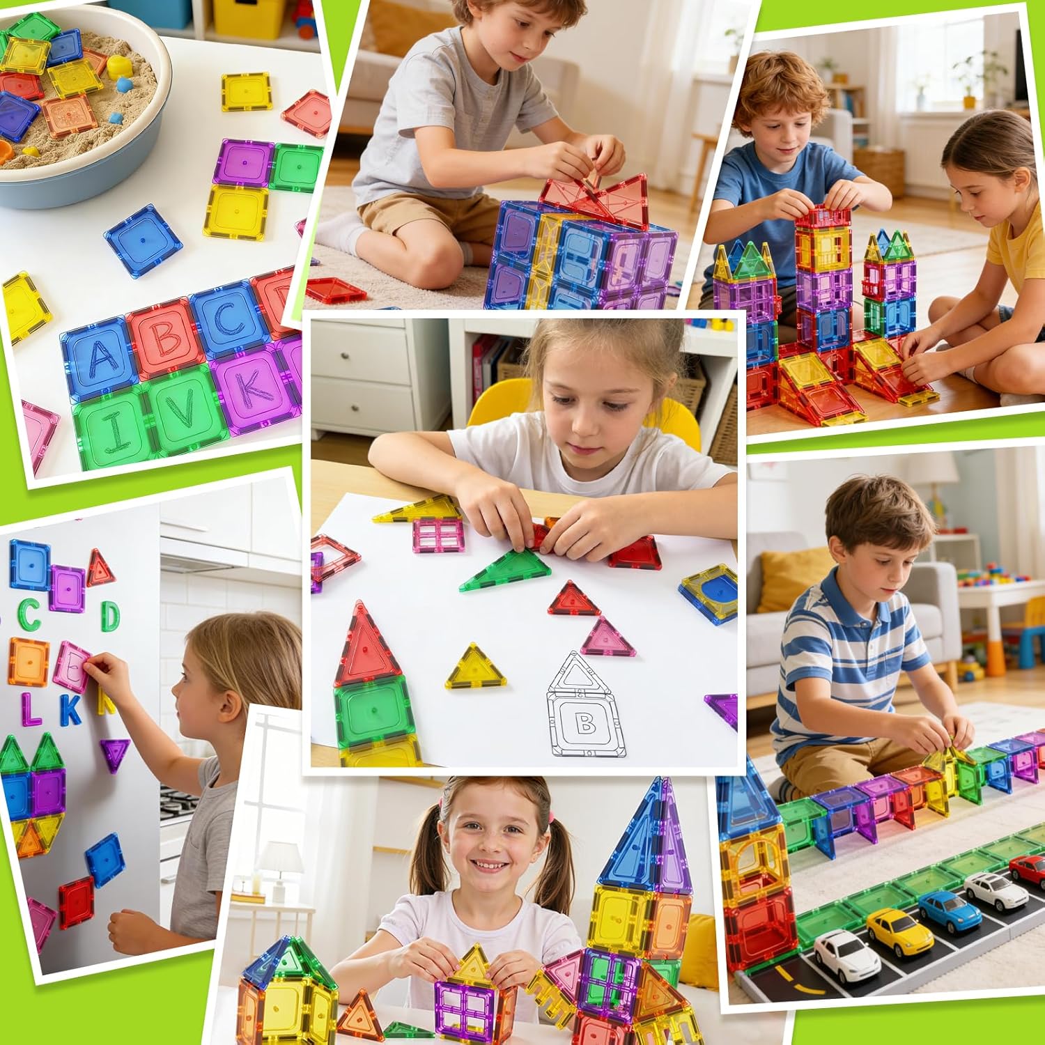 Detalle de Coodoo Magnetic Tiles Starter Set (40 Pieces) for Toddlers and Kids