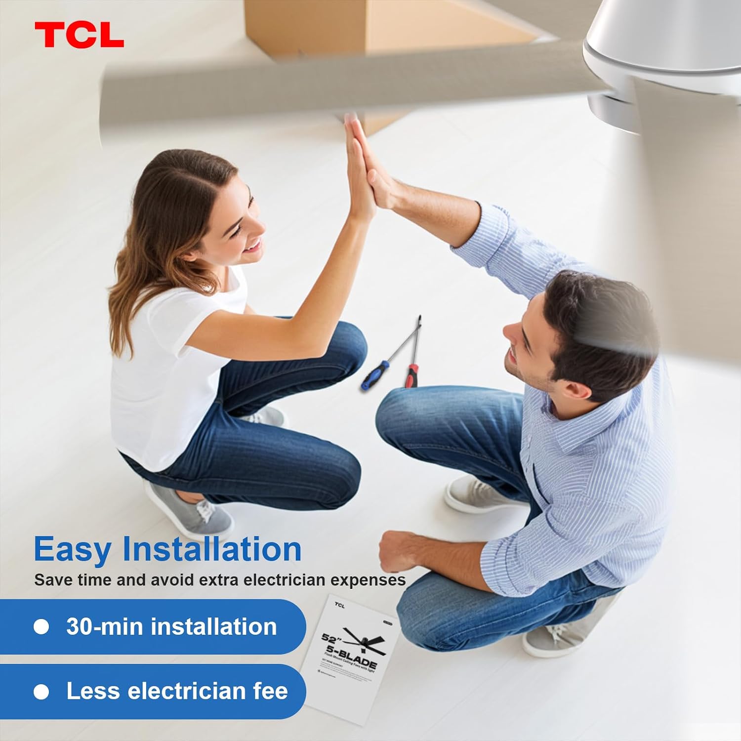 Thumbnail 6 de TCL 52" Modern Ceiling Fan with Lights, 6-Speed 🌬