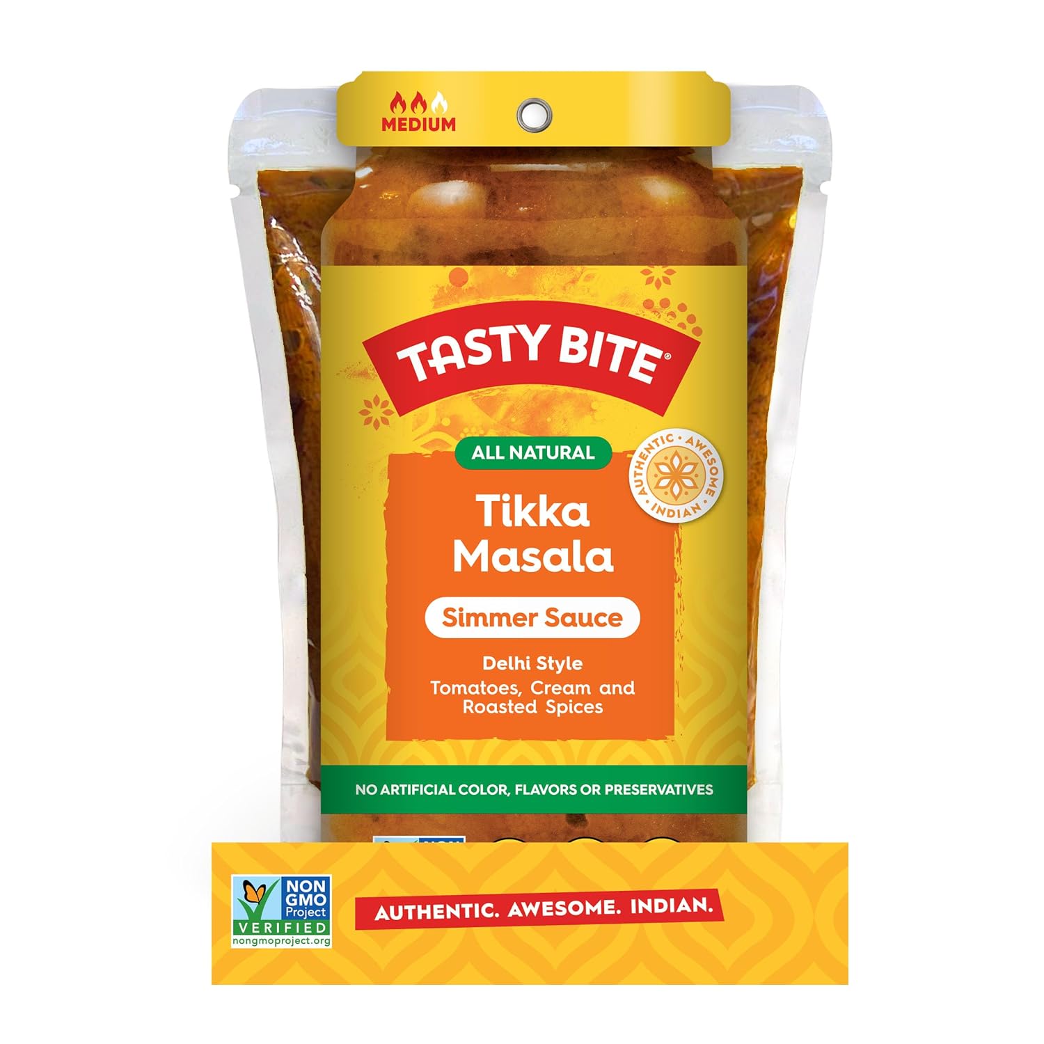 Detalle de Tasty Bite Delhi Style Tikka Masala Simmer Sauce, 7-Ounce 5-Pack