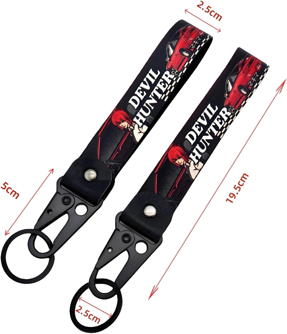 Detalle 2 de Generisch 2er Set Geflochtene Schlüsselanhänger – Lanyard aus Metall, vielseitig einsetzbar
