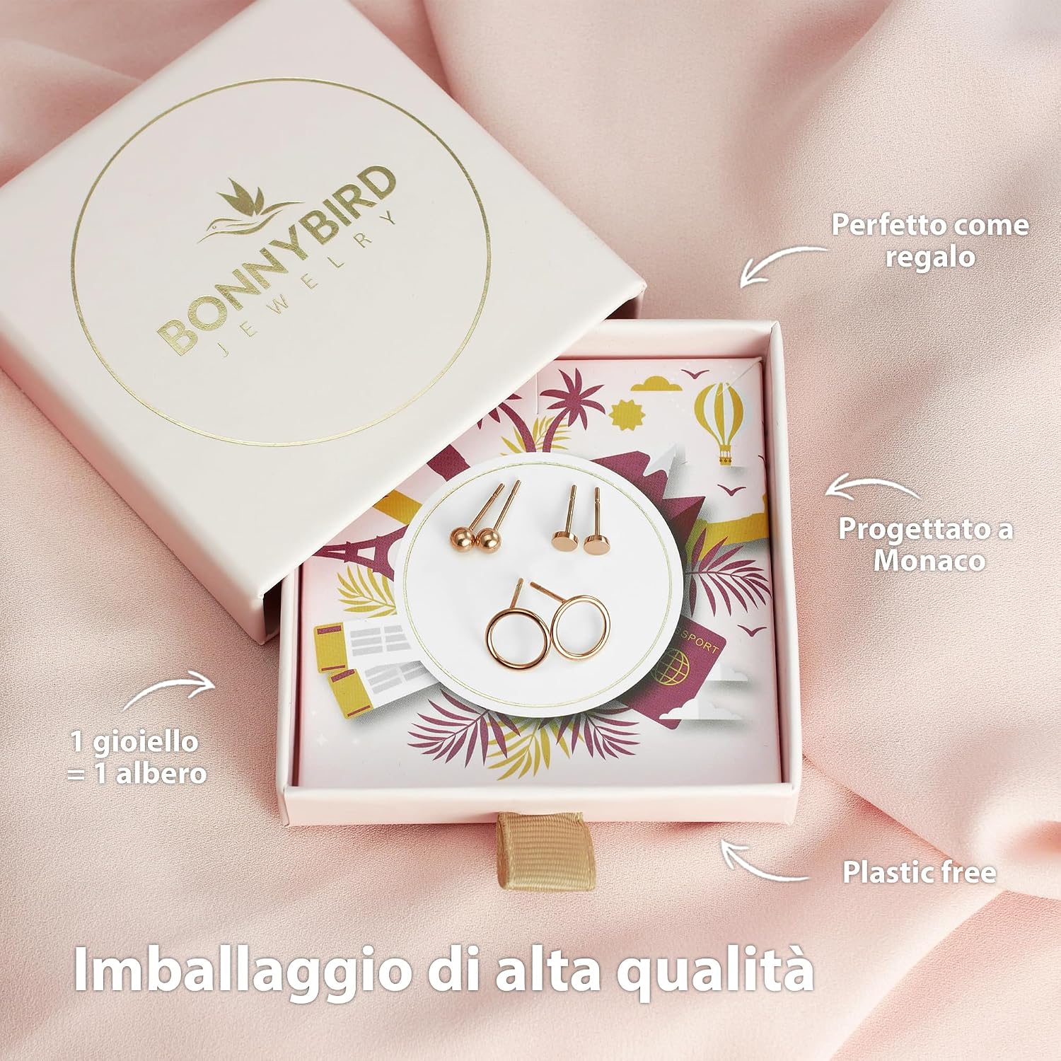 Thumbnail 6 de BONNYBIRD Orecchini in acciaio chirurgico donna anallergici 💍