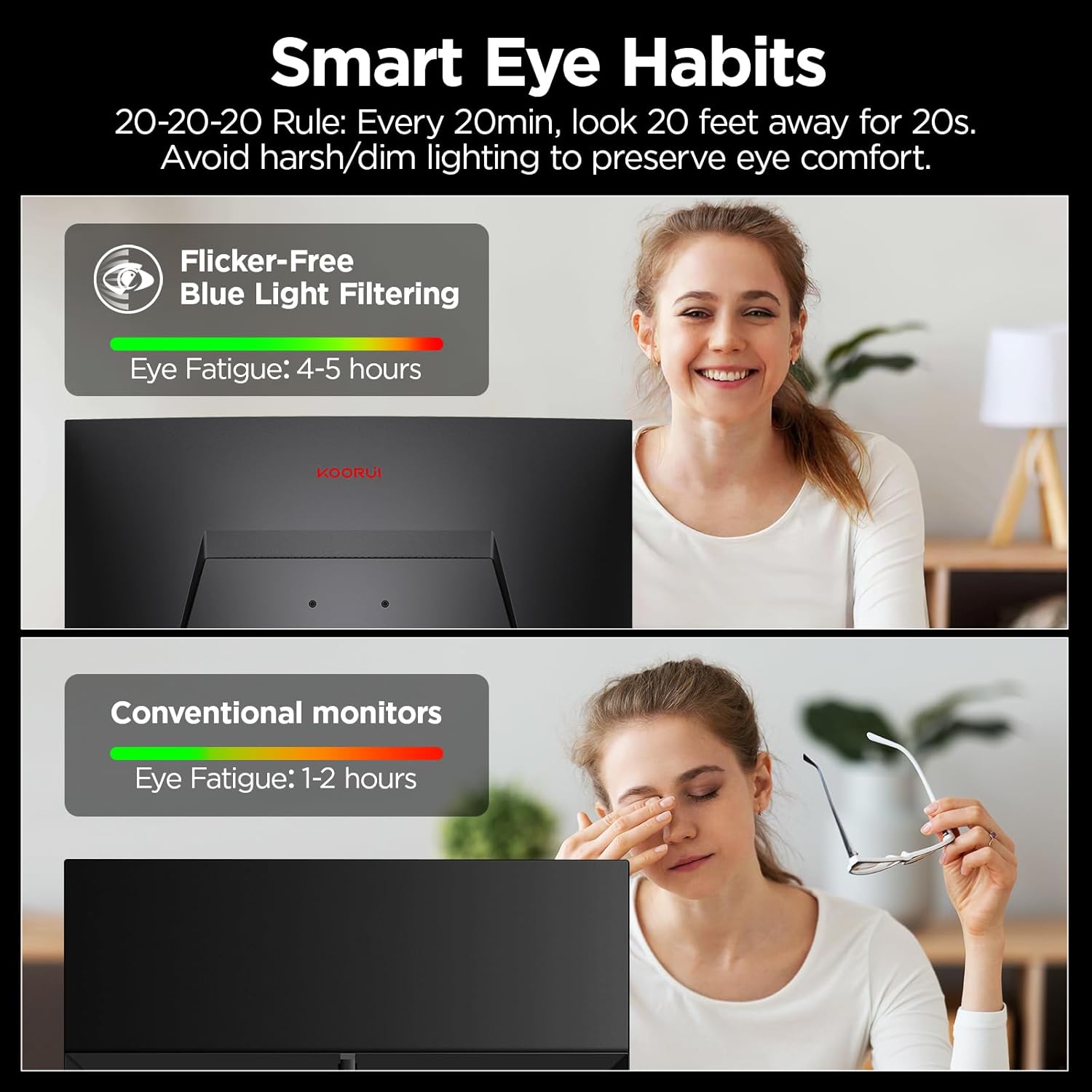 Thumbnail 4 de KOORUI 24E6CA 24-inch Curved Gaming Monitor (180Hz, FHD 1080p, 1500R, FreeSync Premium)