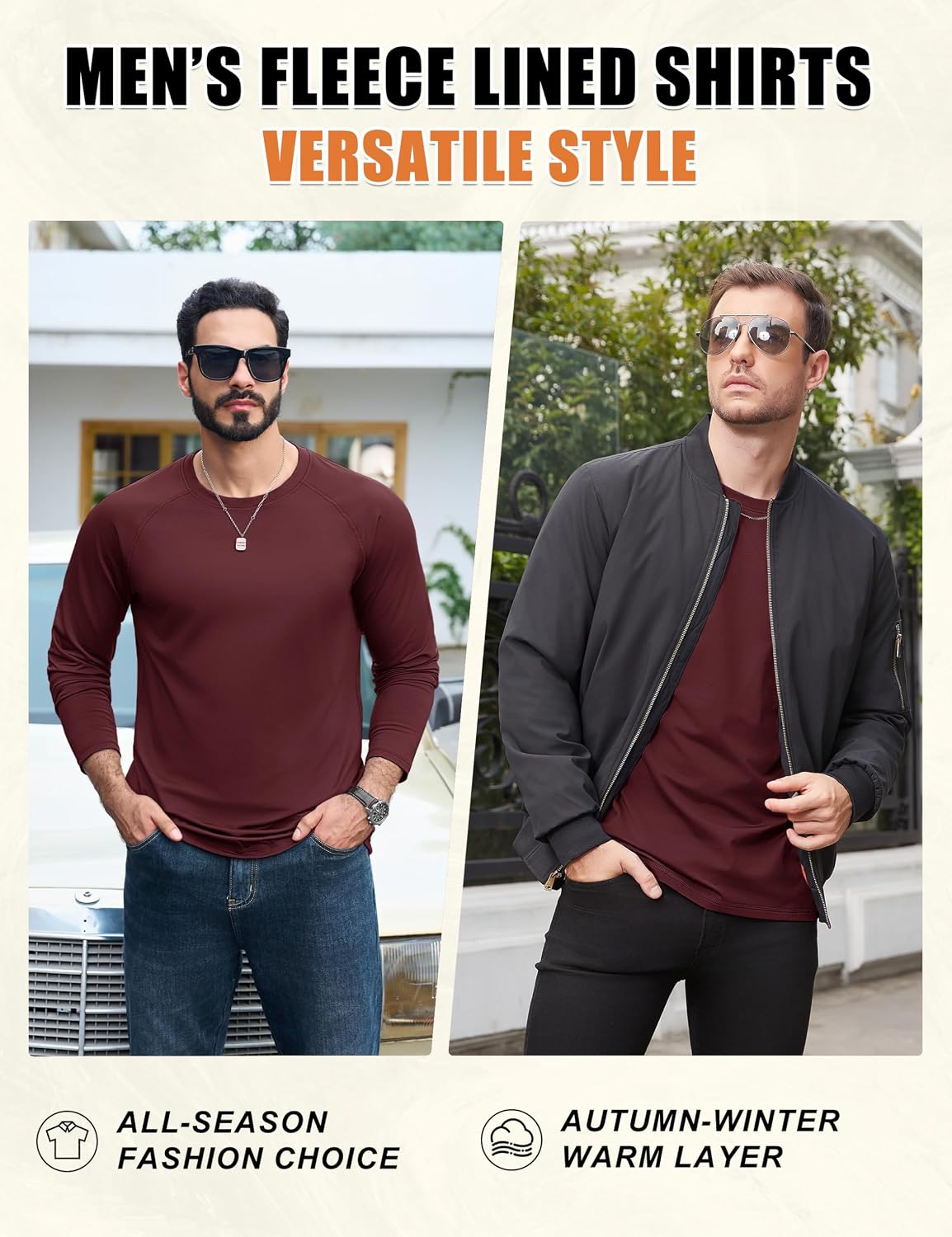 Detalle 1 de TACVASEN Mens thermal base layer long sleeve