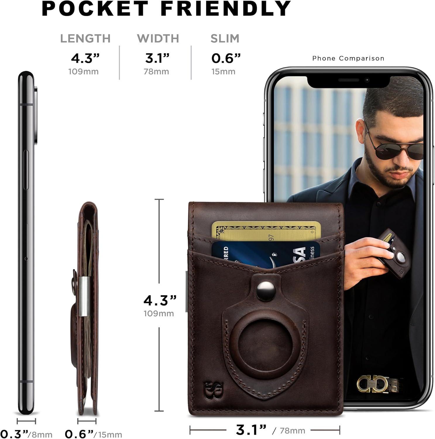 Thumbnail 6 de SERMAN Money Clip Wallet, minimalist bifold ๐