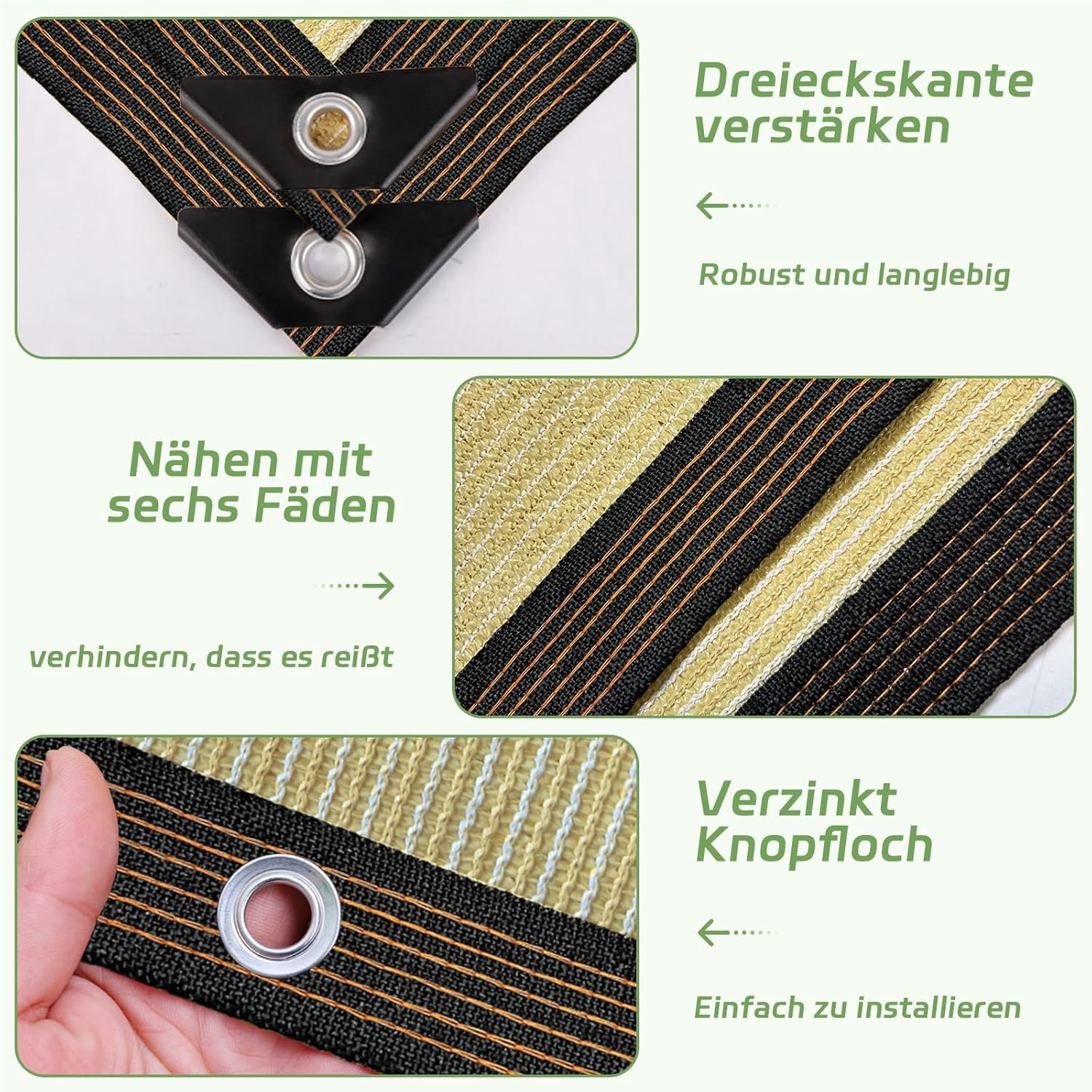 Thumbnail 3 de Schattennetz 3x6 m mit Ösen – Schattiernetz als Sonnenschutz & Sichtschutz für Terrasse und Garten