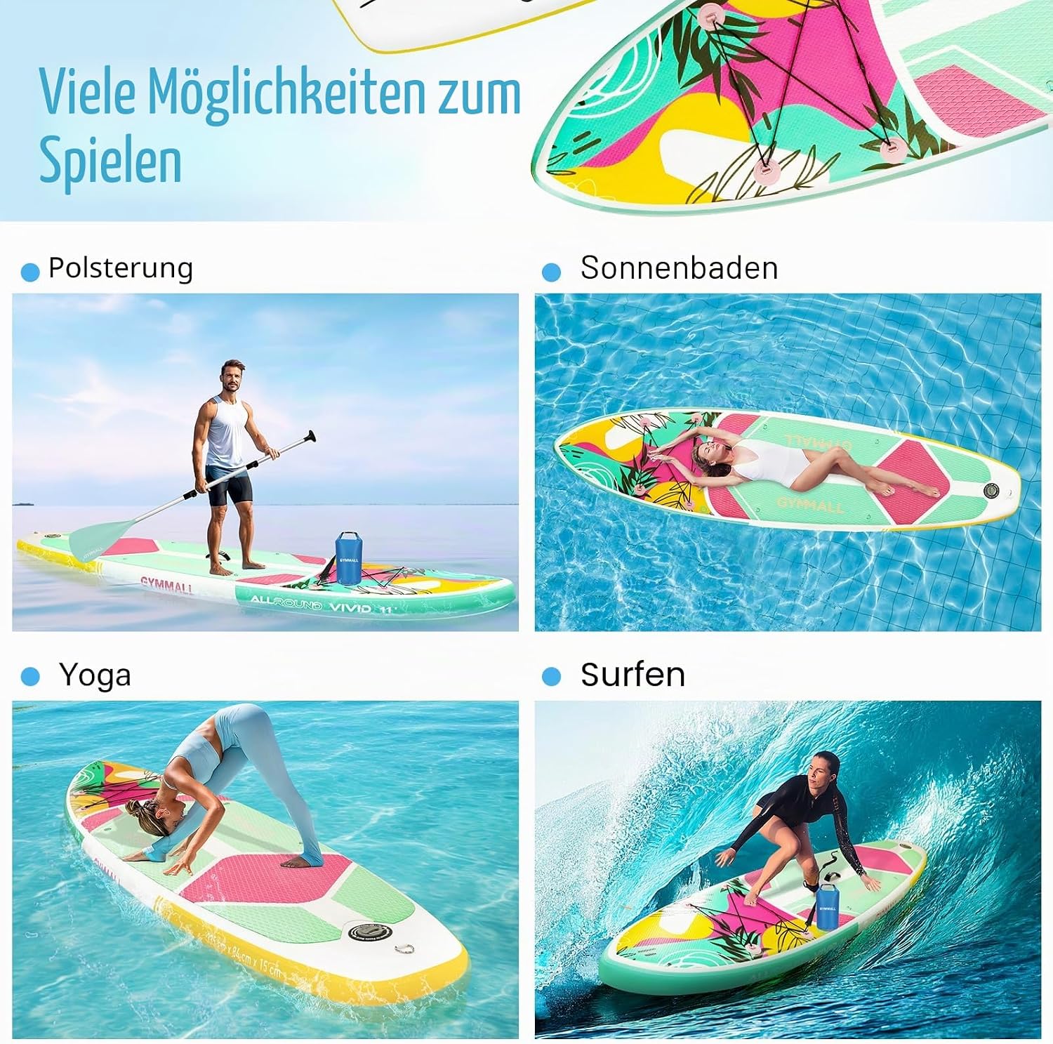 Thumbnail 6 de GYMMALL Stand Up Paddling Board – Aufblasbares Sup Board für Erwachsene und Jugendliche