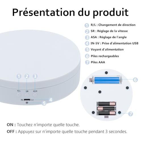 Detalle de Mcbazel Support rotatif à 360° — Plateau tournant motorisé pour bijoux et montres