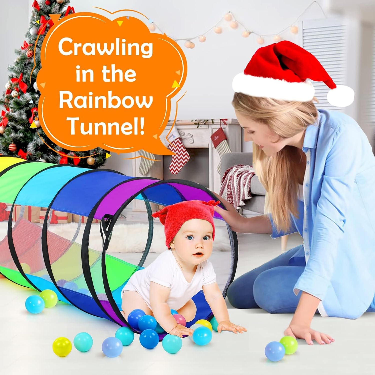 Detalle 2 de Kids Play Tunnel 6 ft pop-up crawl tunnel