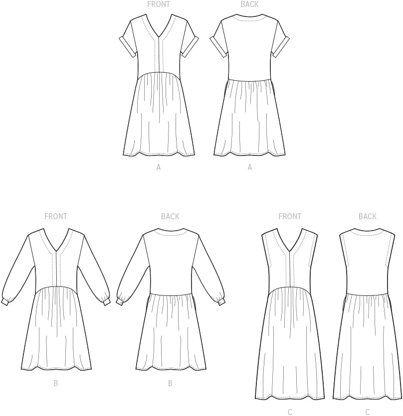 Detalle de McCall's M8281A Misses Dress A: A practical knit-to-flow pattern for everyday elegance
