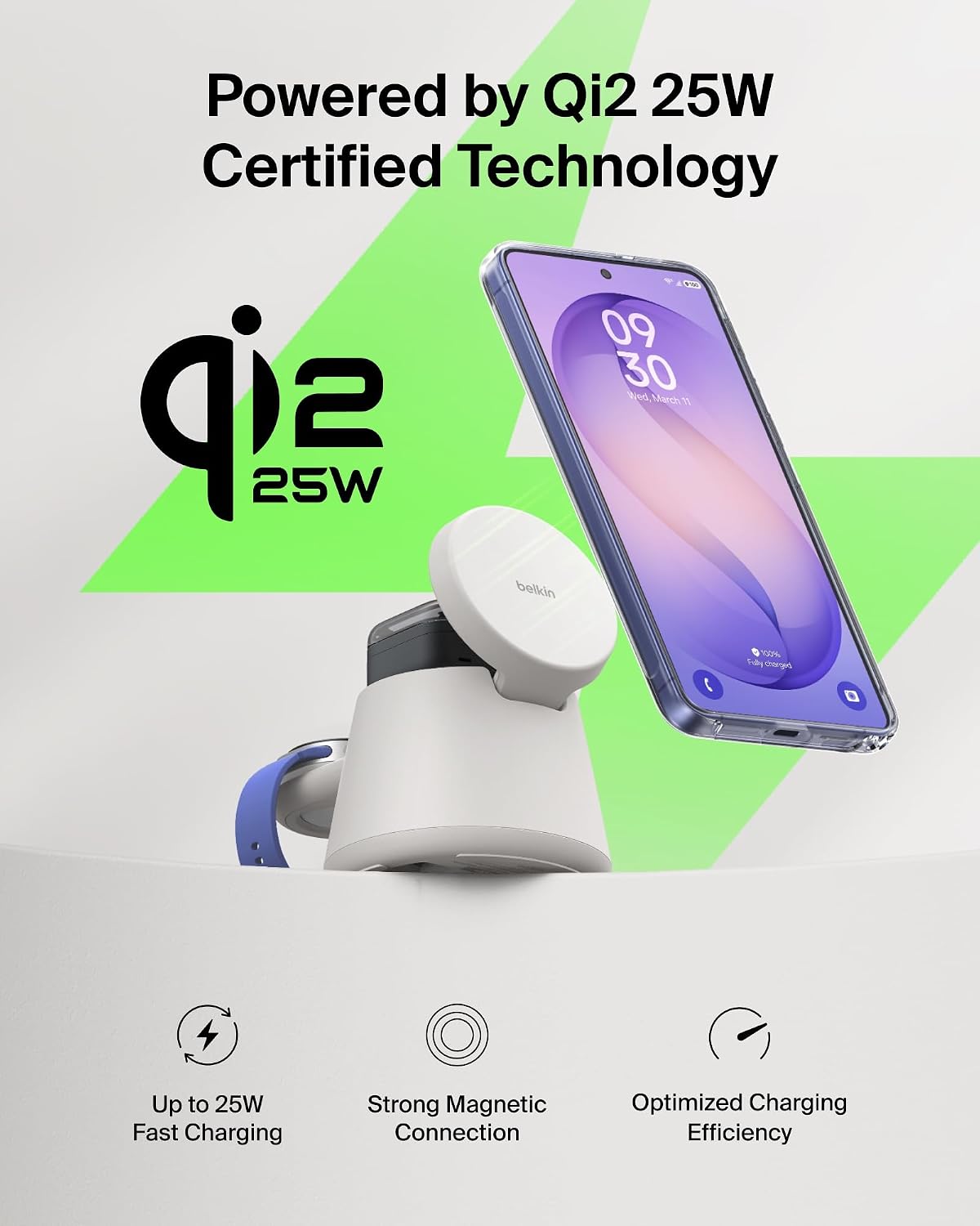 Thumbnail 6 de Belkin BBB014-SA Qi2.2 25W 3-in-1 Magnetic Charging Station