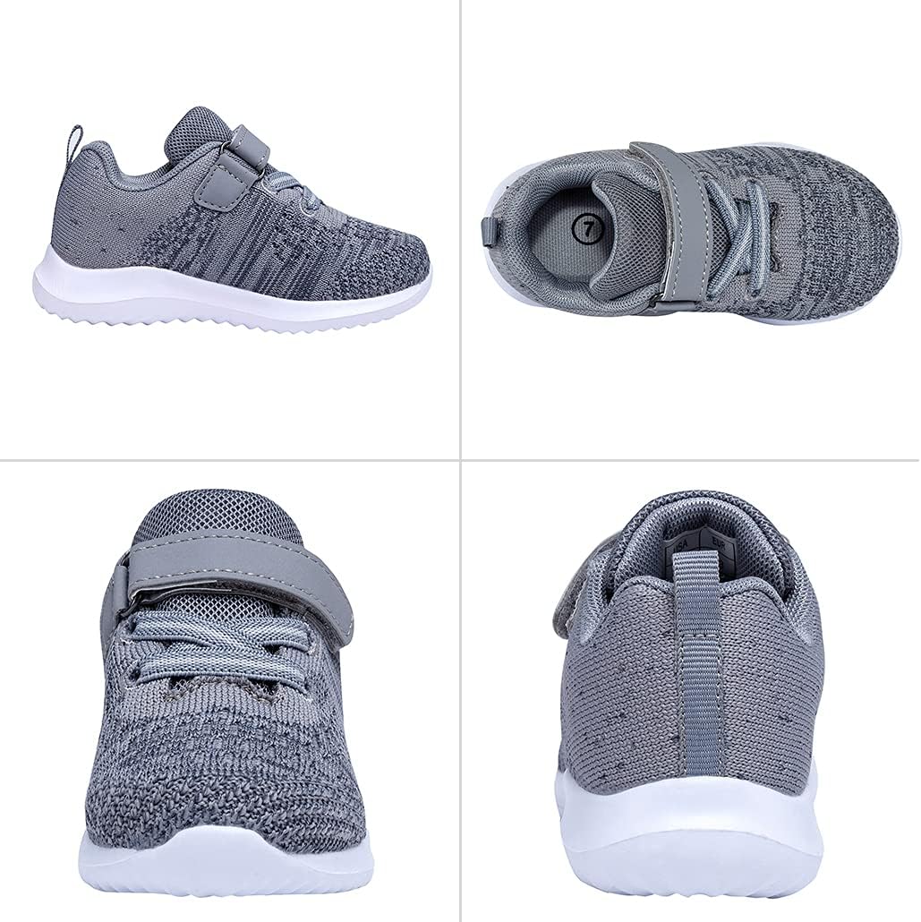 Detalle de COODO Toddler/Little Kid Running Sports Sneakers with Breathable Knit