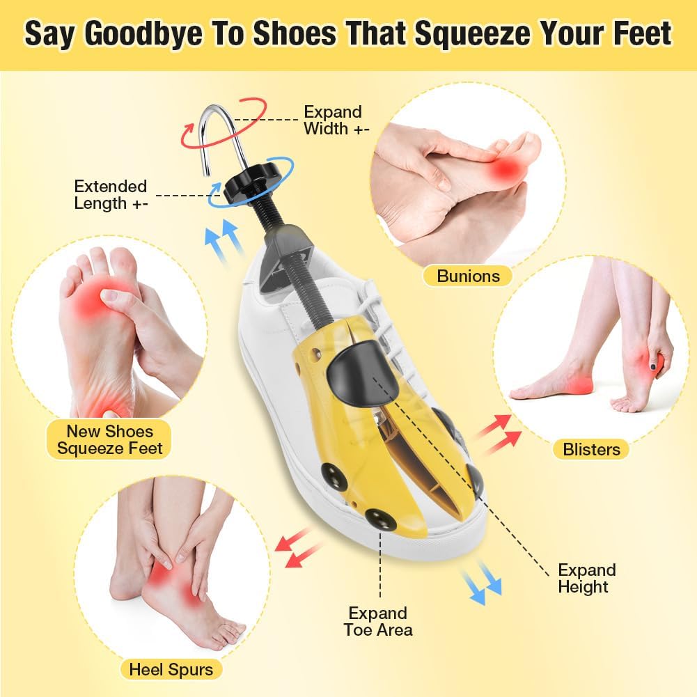 Detalle de Alaoo Shoe Stretcher: 1 Pair Shoe Tree for Men and Women with Bunion Attachments