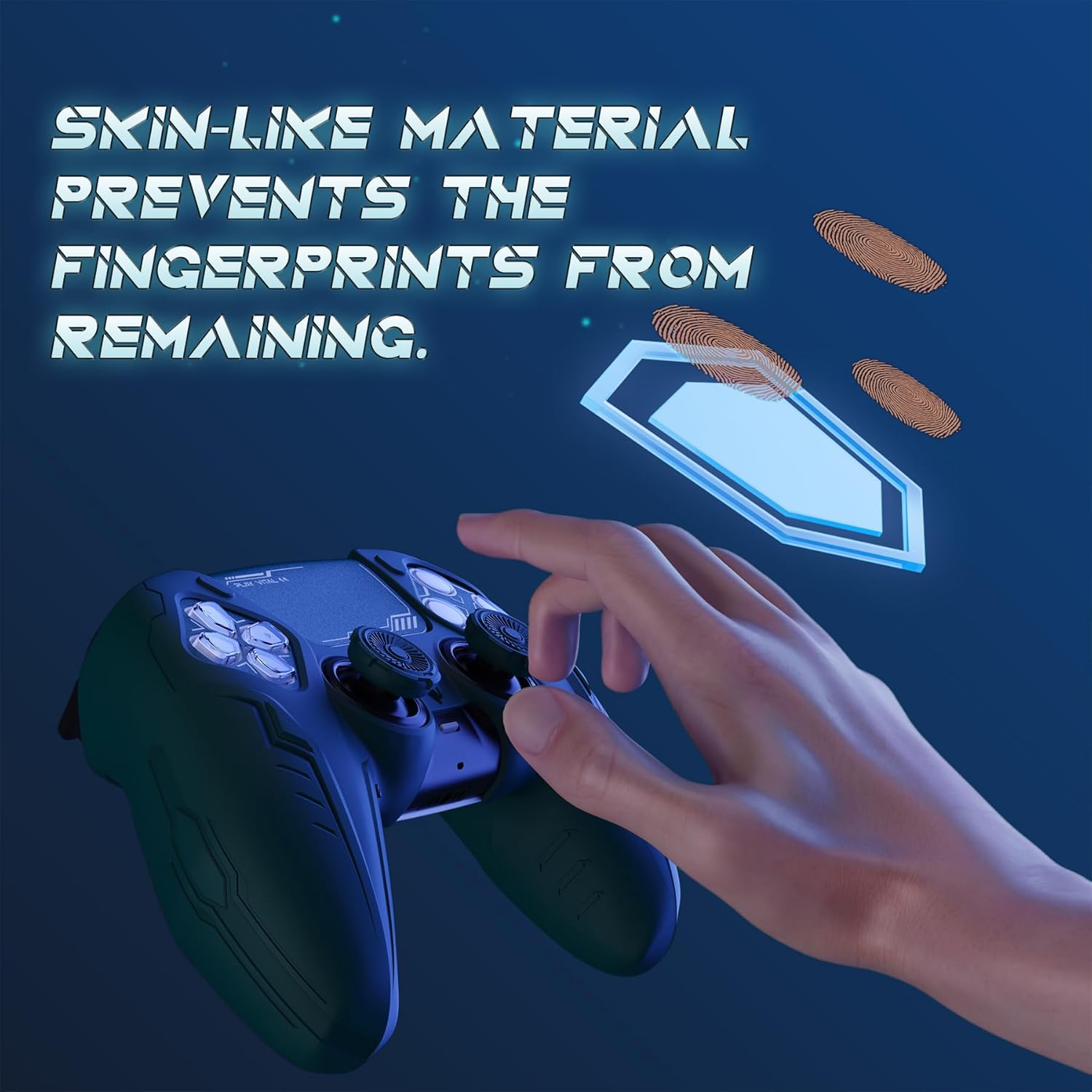 Detalle de PlayVital 2 Set Silicone Case for PS5 Controller – Anti-Slip Racing Green