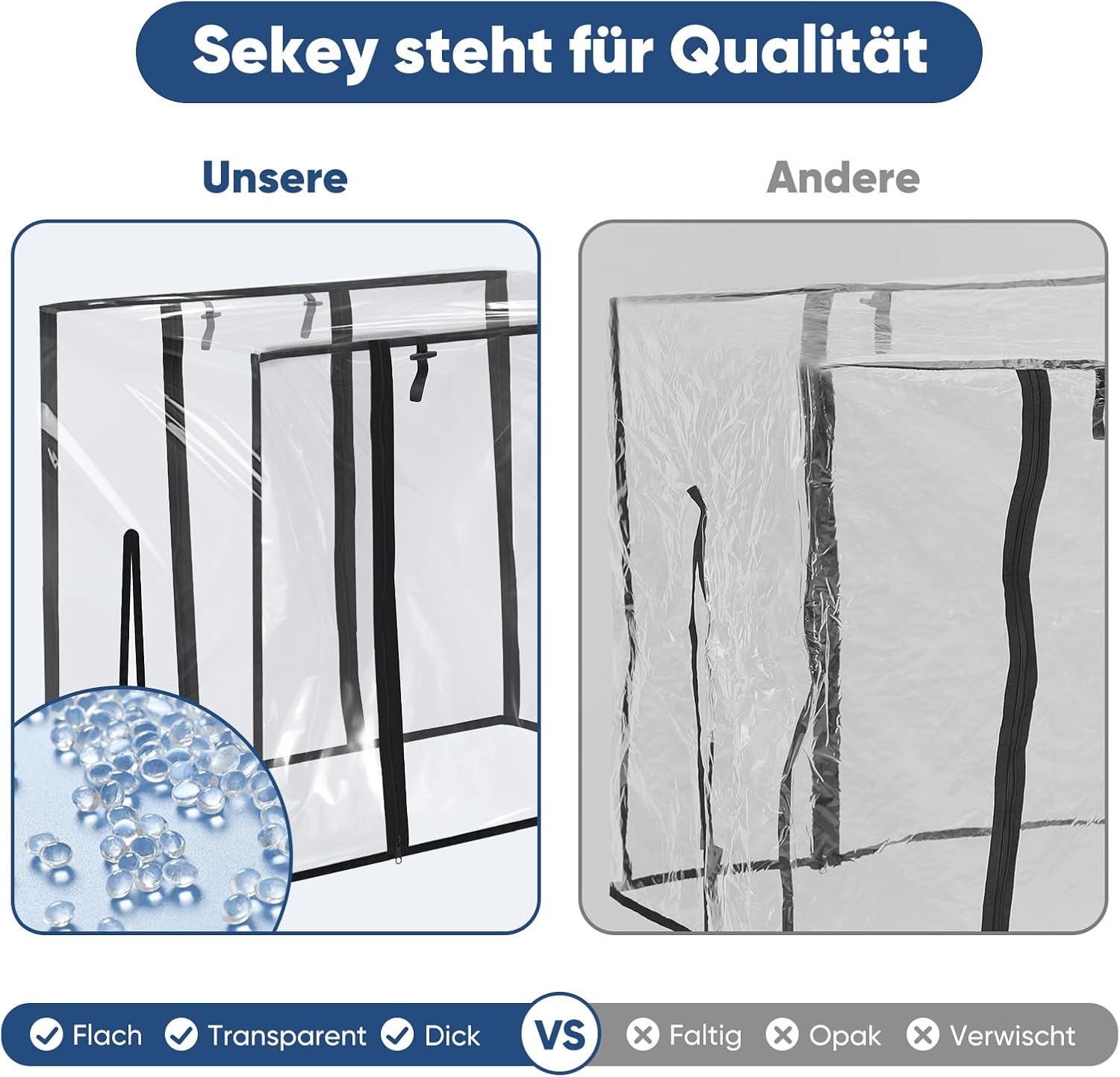 Detalle 1 de Sekey Bollerwagen Regenabdeckung 110 x 60
