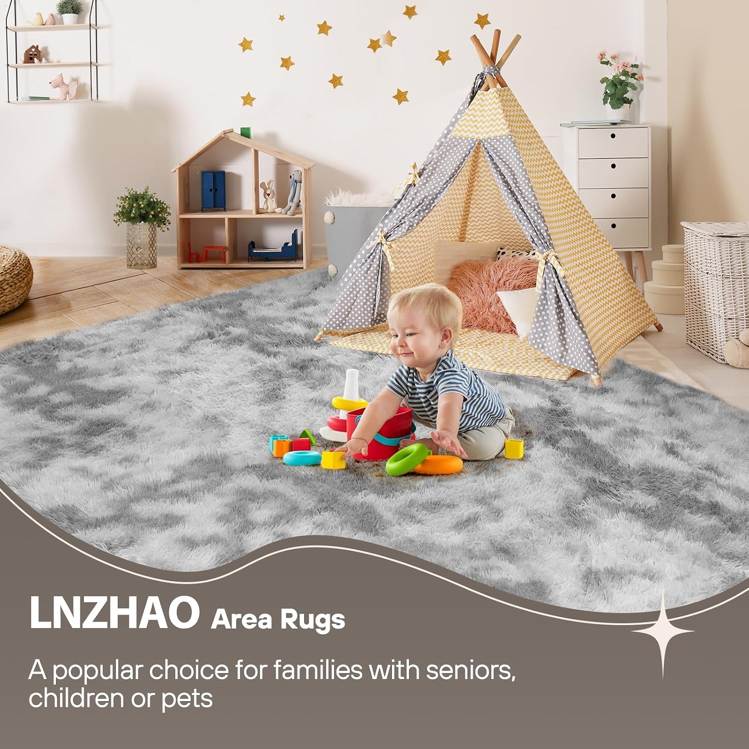 Detalle 2 de LNZHAO Rugs Living Room 160x230cm shaggy rug