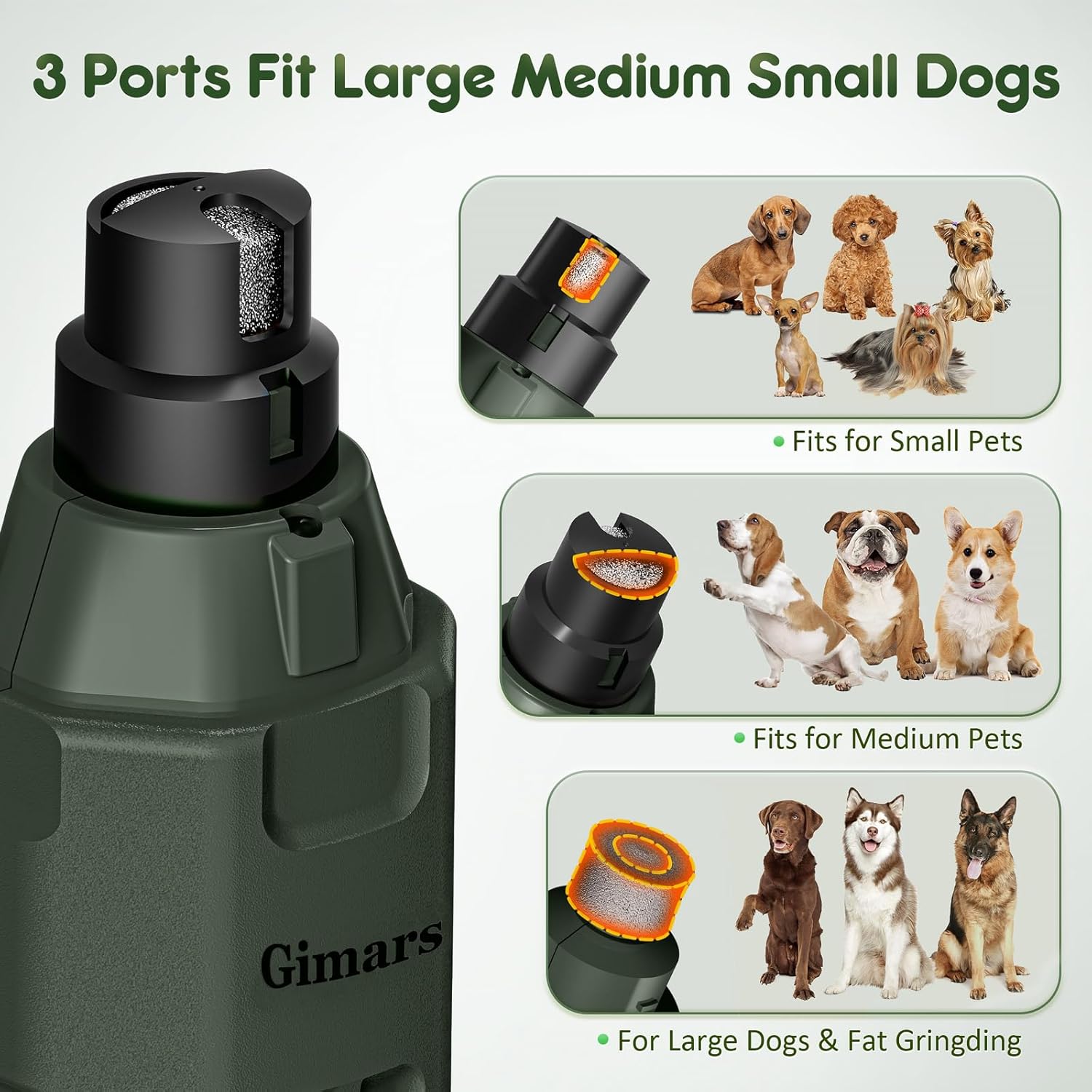 Detalle de Gimars Lime à Ongles pour Chien Réglable 6 Vitesses avec Double LED et Recharge USB