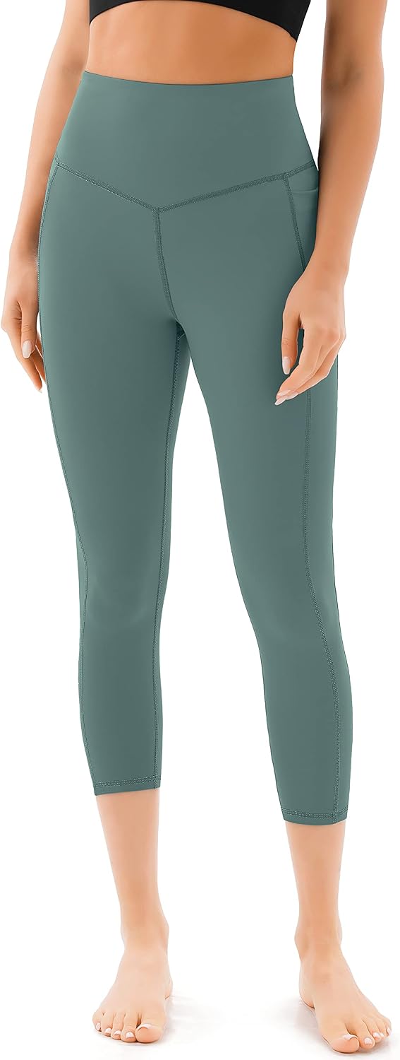 Detalle de Persit Damen Sport-Leggins mit Taschen, blickdicht – Sporthose für Yoga, Fitness & Streetwear