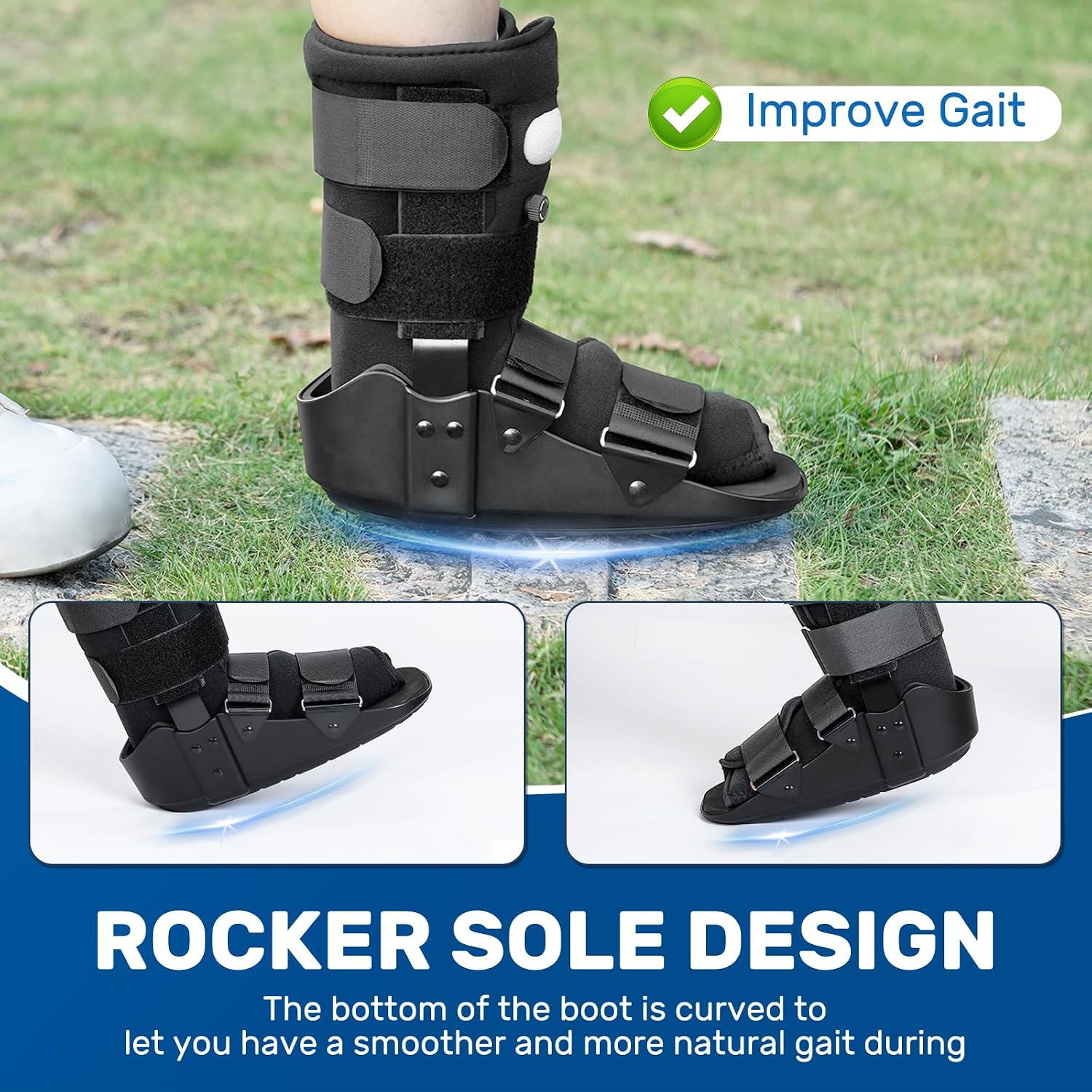 Detalle 2 de kefit OTC002 Walking Boot, Small, with Inflatable Compression and Rocker Sole