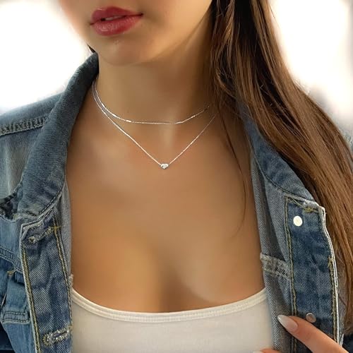 Thumbnail 7 de Annika Bella Silver Heart Necklace with Sliding Bead Charm