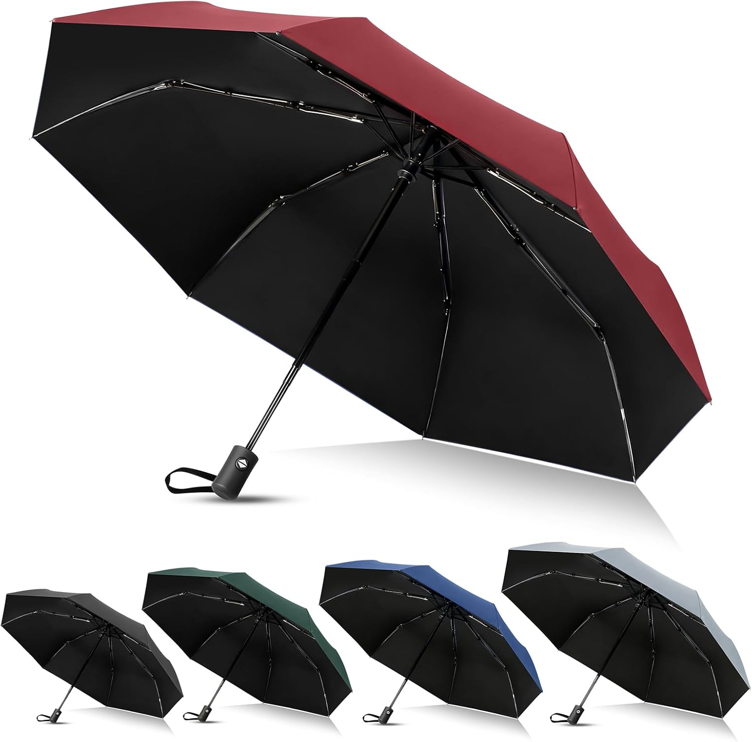 Detalle de Vicloon Regenschirm Auf-Zu Taschenschirm 8 Rippen