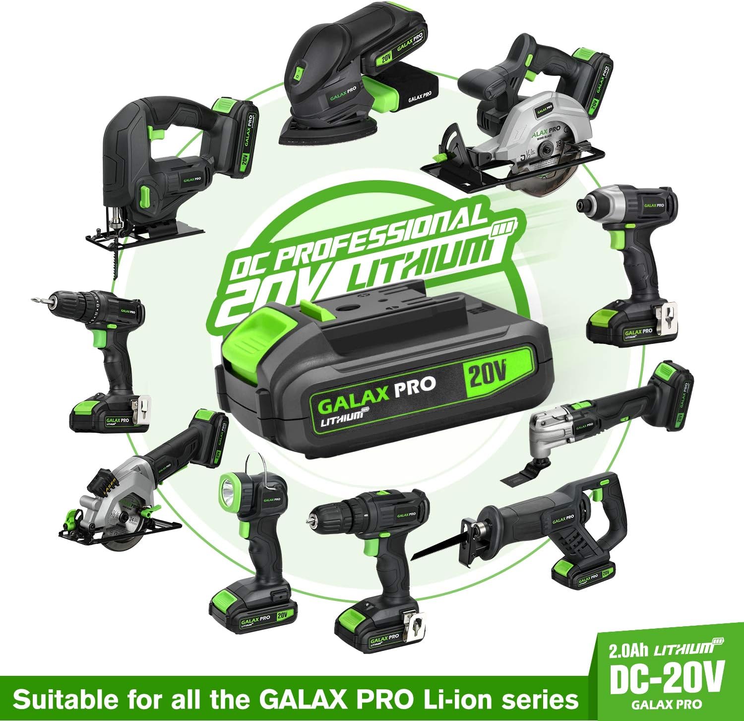 Detalle de GALAX PRO D6001 20V 2-speed Drill Driver & Impact Driver Combo Kit (1.3Ah battery, charger, 11 accessories)