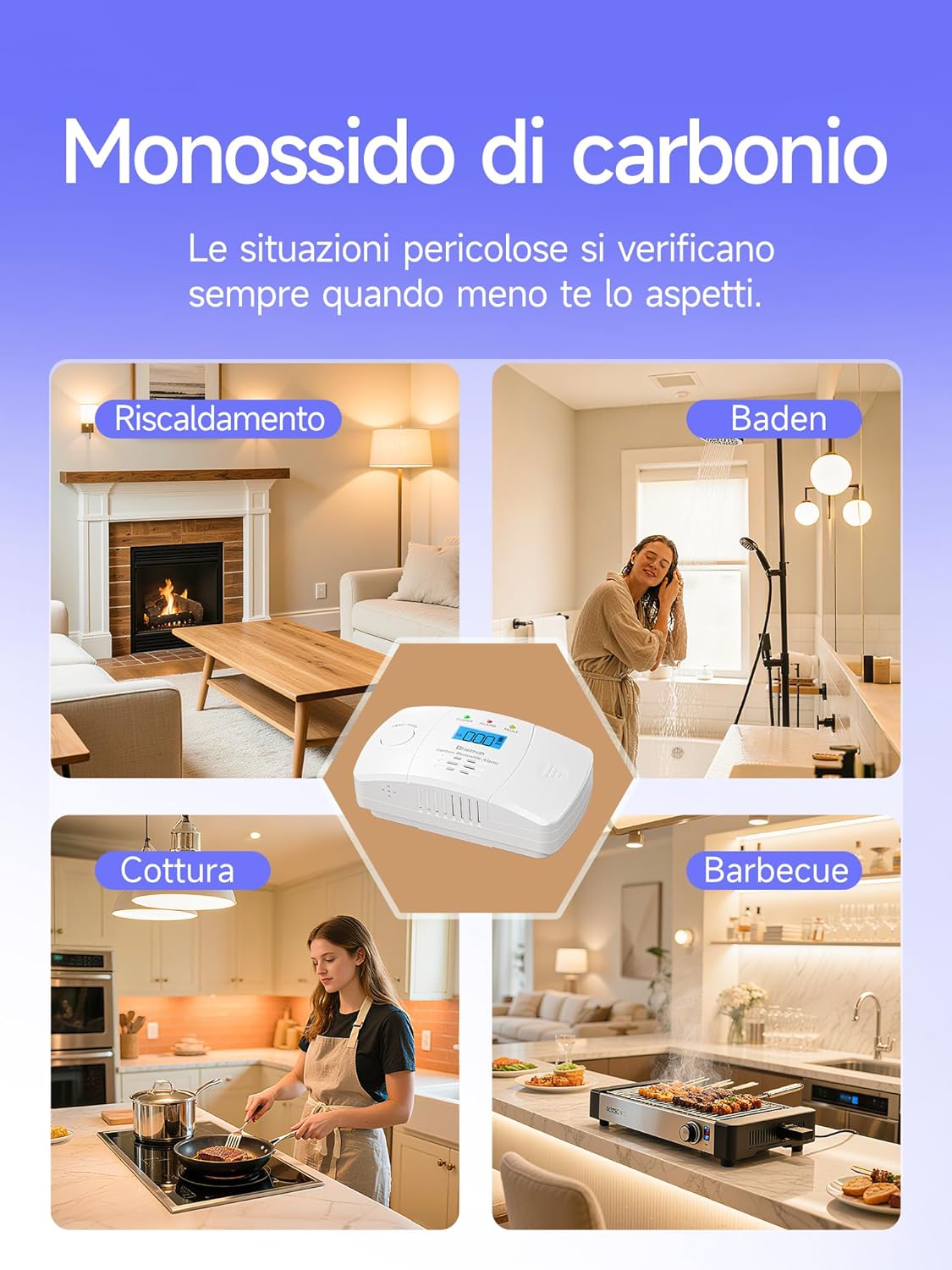 Thumbnail 5 de Heiman HM-722ESY Rilevatore di Monossido di Carbonio con Display LCD: affidabile protezione fino a 10 anni