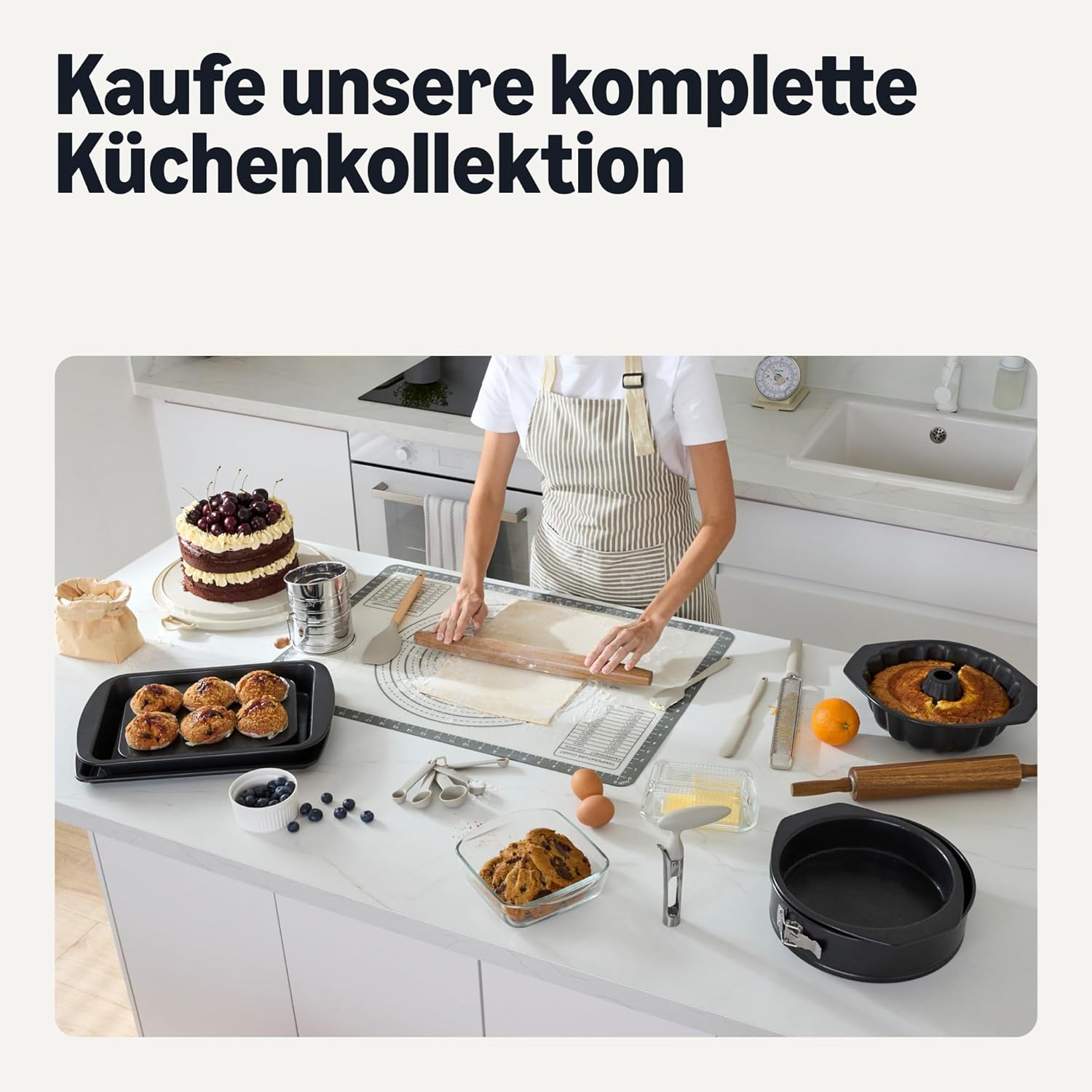 Thumbnail 6 de Amazon Basics Glas-Backformen-Set mit BPA-freien Deckeln – 6-teiliges Borosilikatglas-Backset