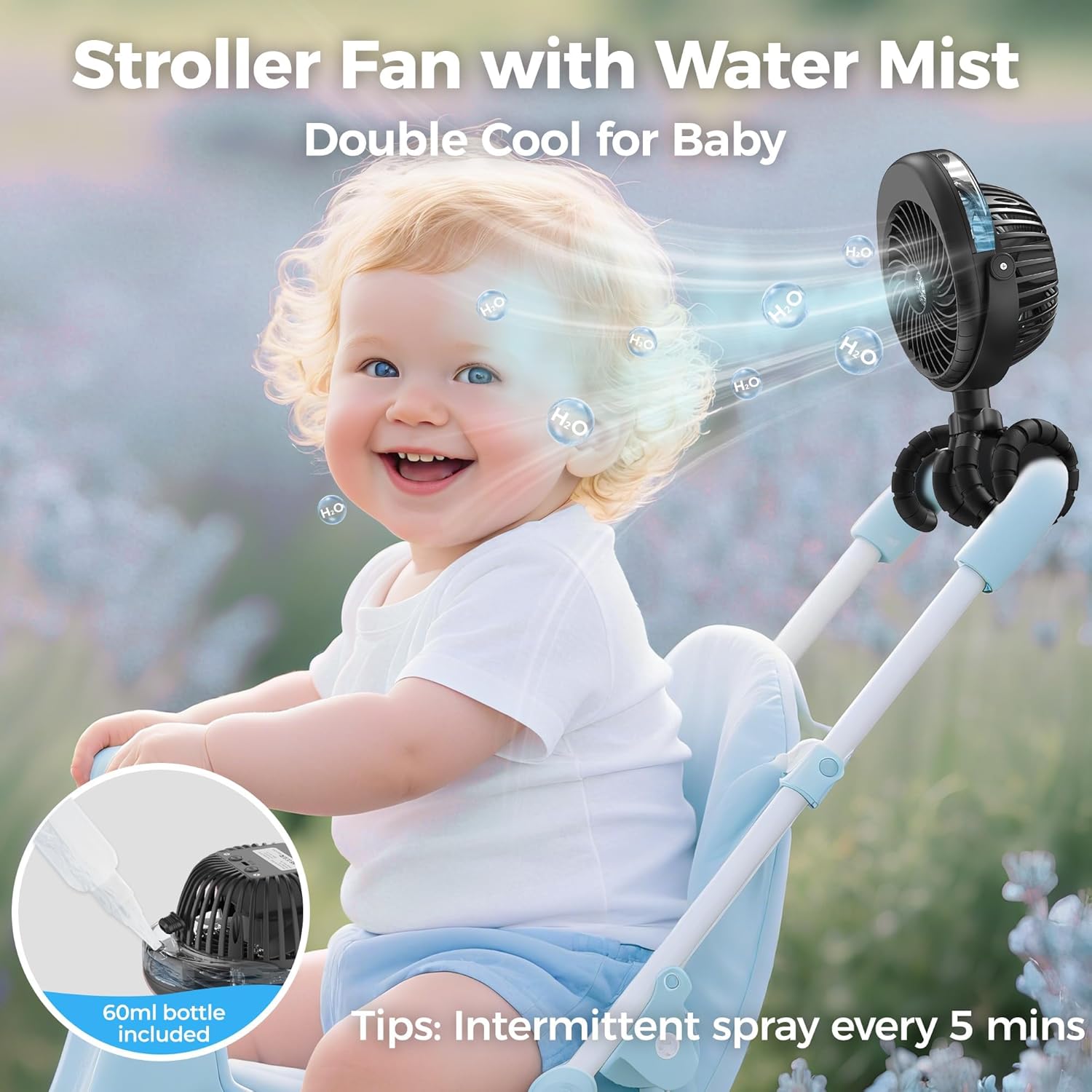 Detalle de COMLIFE Stroller Fan 4000mAh