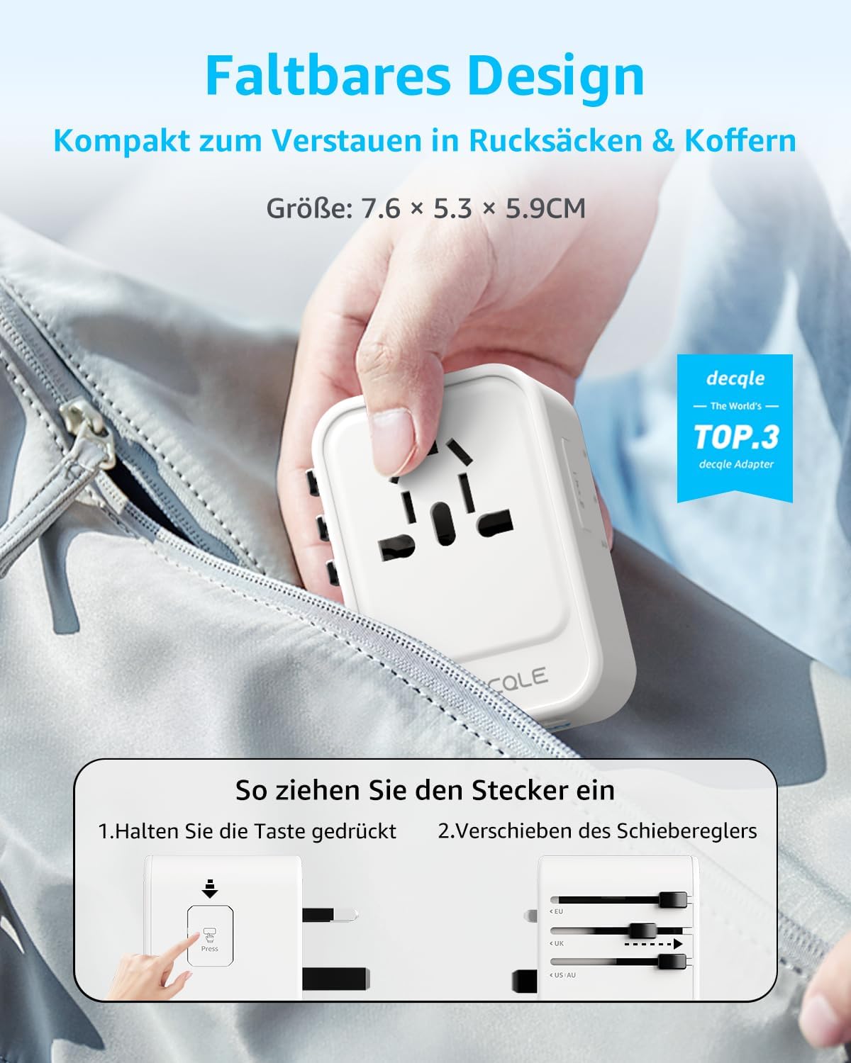 Detalle 1 de decqle Reiseadapter 2000W đ