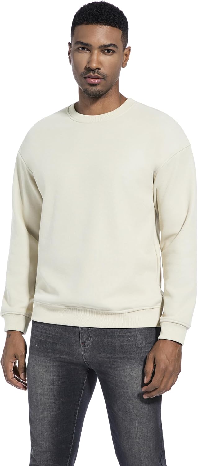 Thumbnail 1 de VEIISAR Herren Heavy-Weight Pullover mit Rundhalsausschnitt – warmes Sweatshirt mit 410 g Fleece-Innenfutter